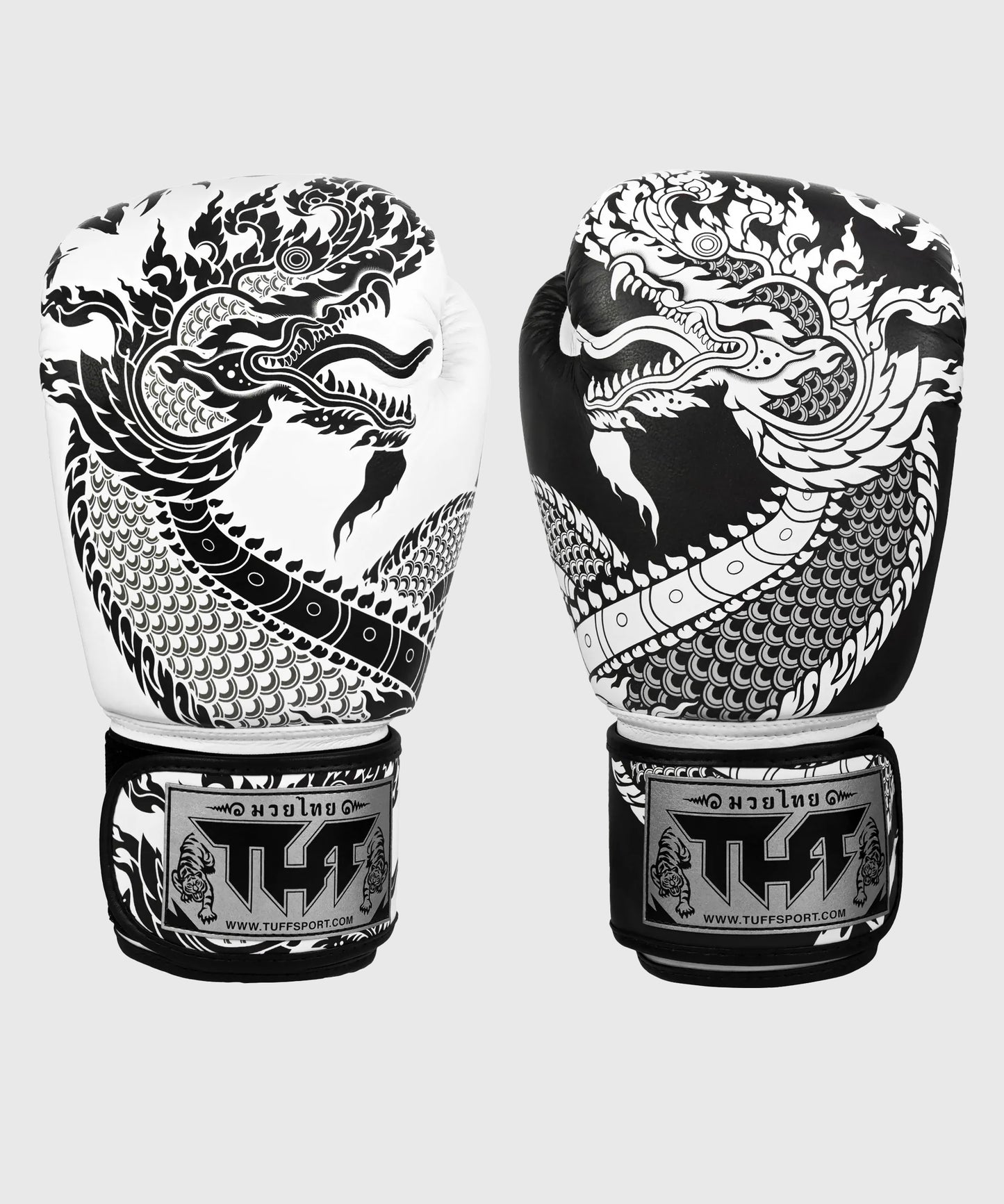 Tuff Naga Guantes de Boxeo - Blanco/Negro