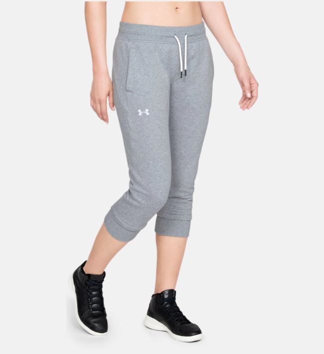 Corsaire Femme Under Armour Fleece Slim Leg - Gris