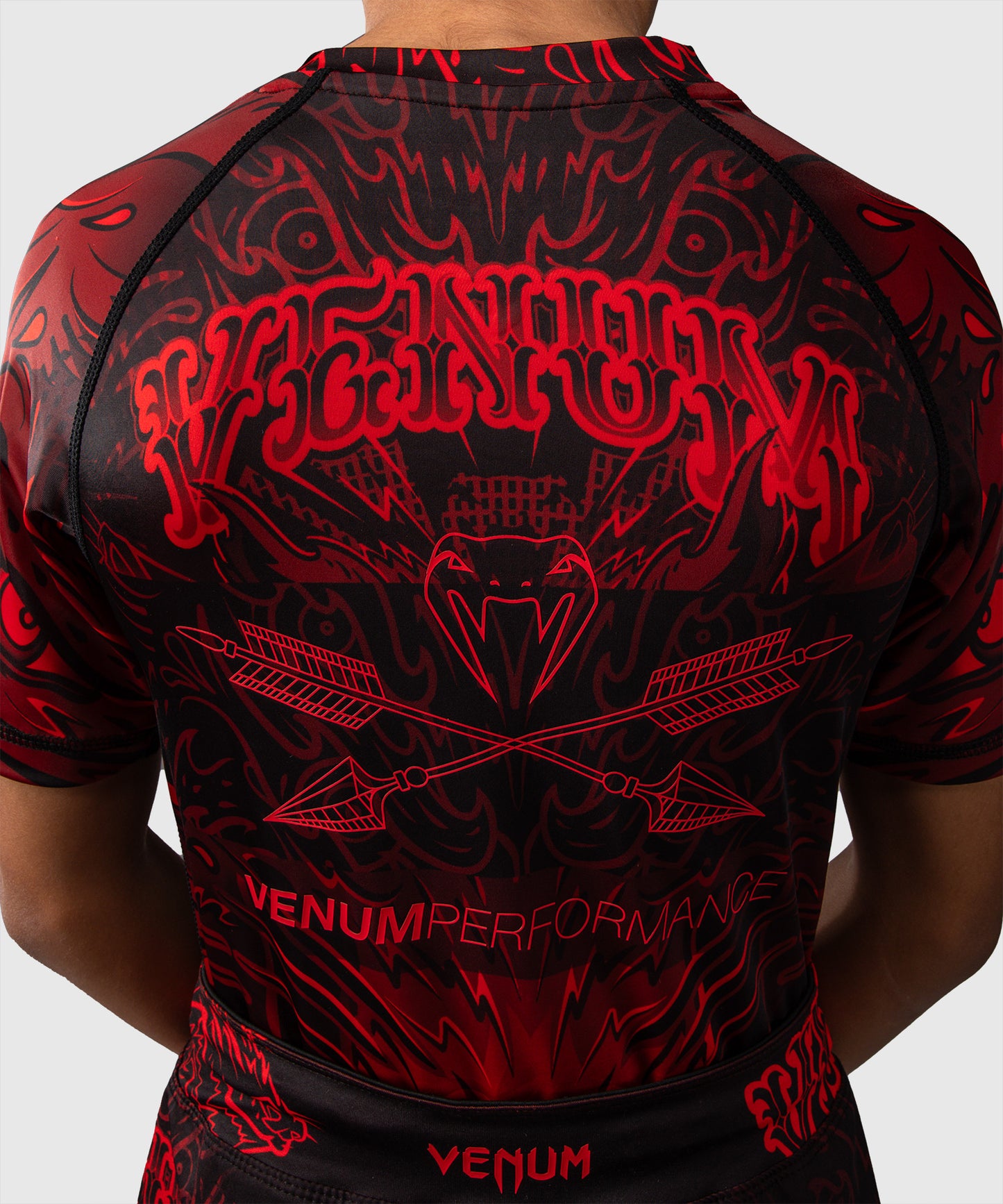 Venum Wolf Atak Kids Short Sleeve Rashguard - Black/Red