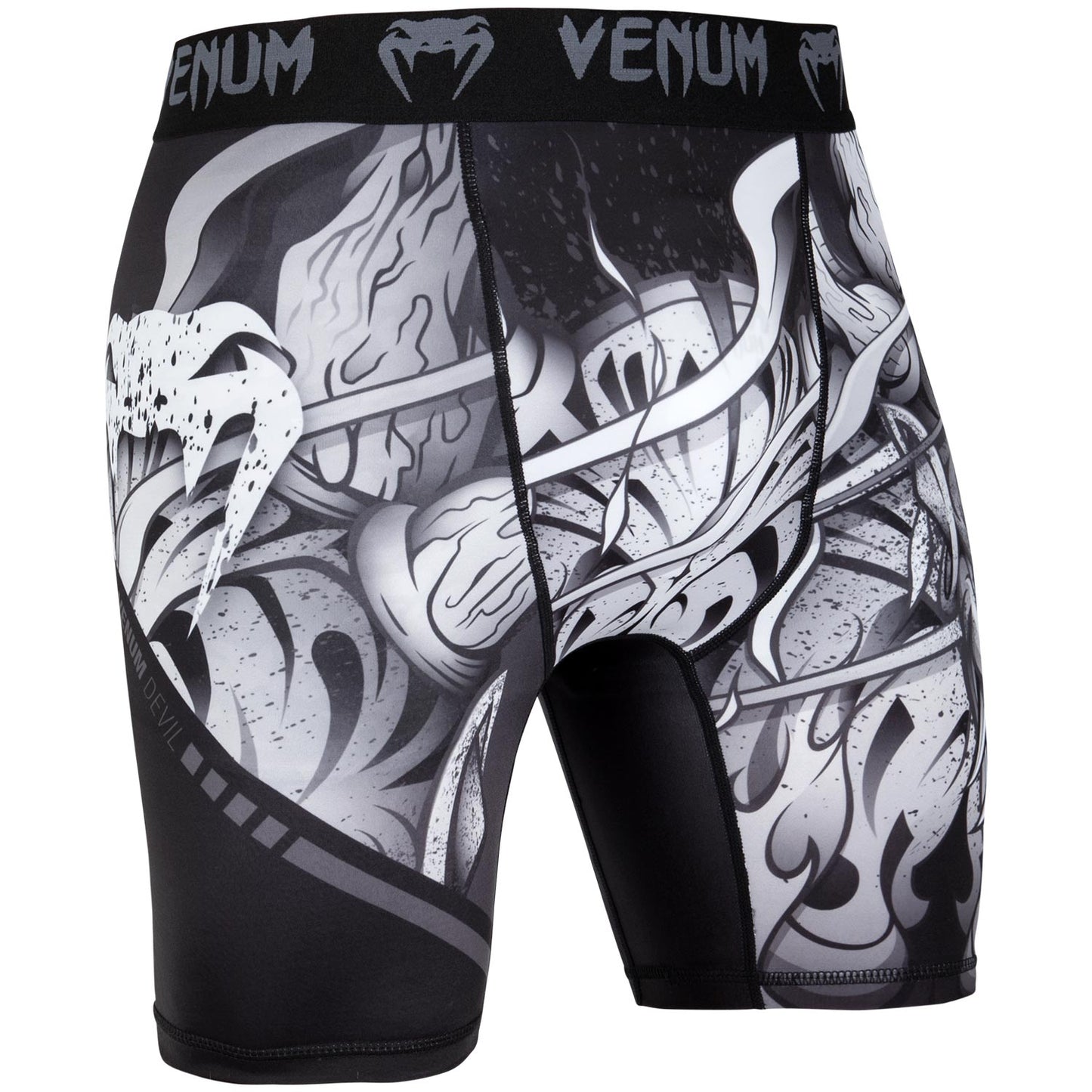 Short de compression Venum Devil - Blanc/Noir
