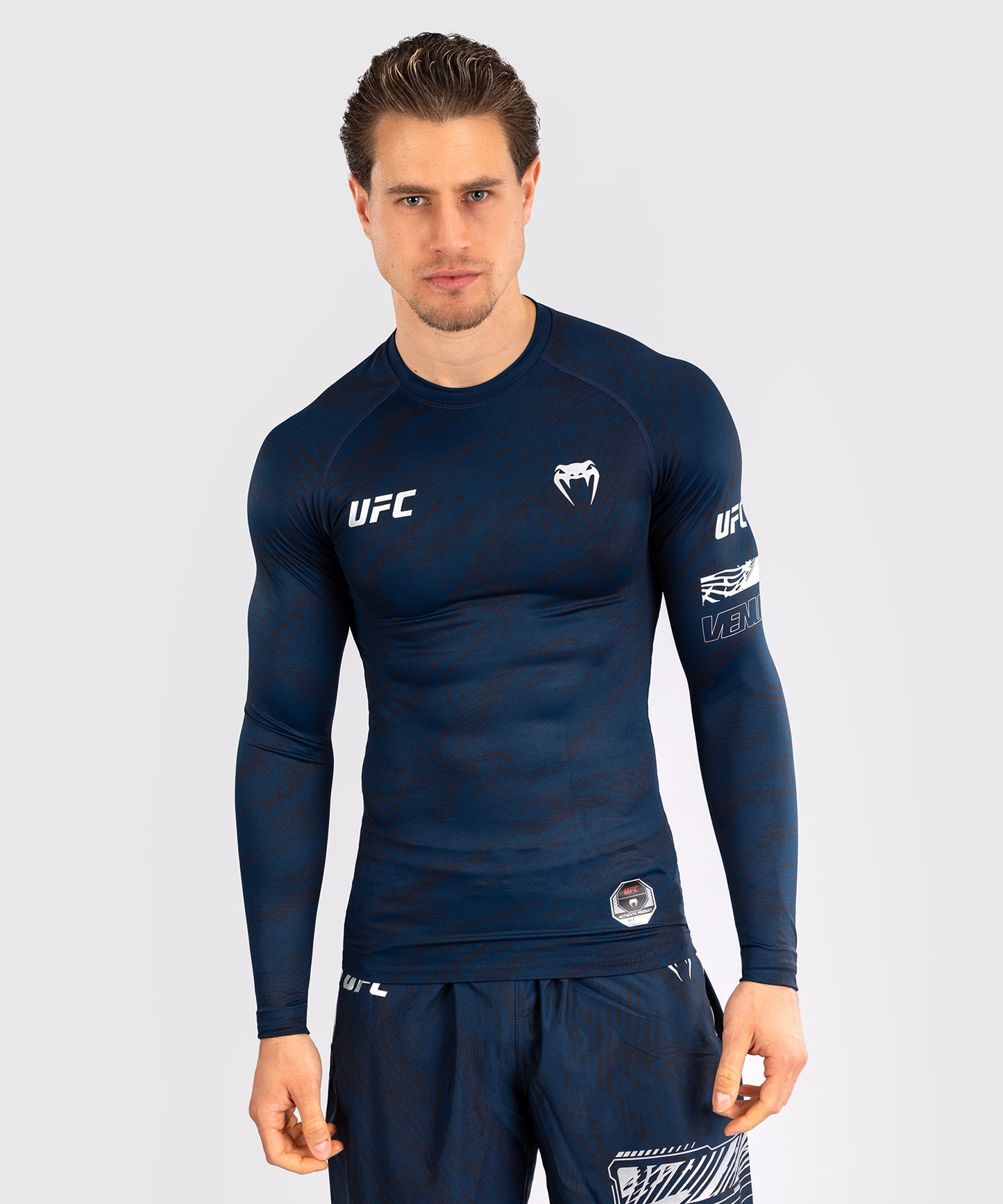 UFC Fusion by Venum Fight Week Rashguard a maniche Longhe Performance - Blu oceanico