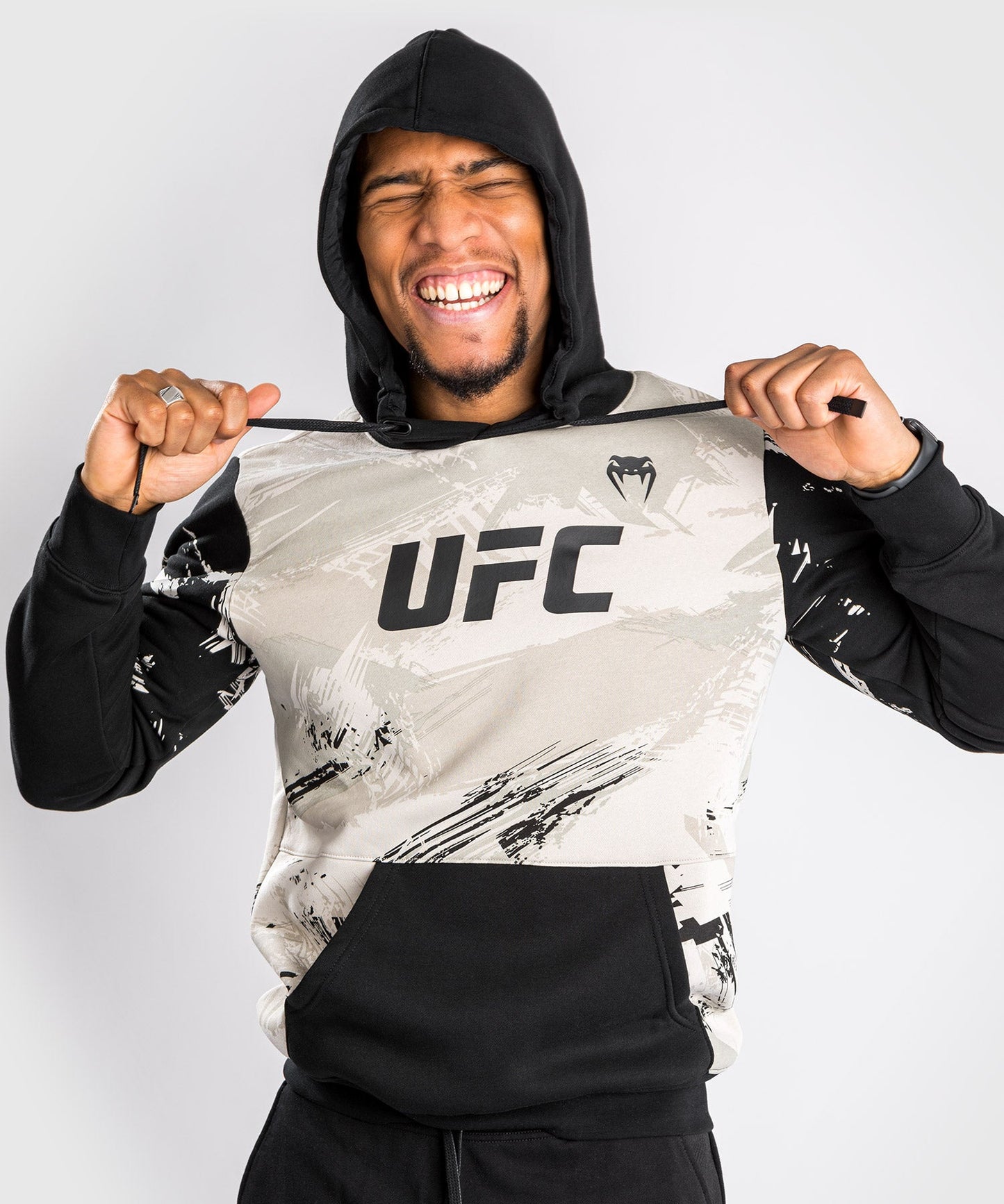 Men's UFC Hoodie Venum Authentic Fight Week 2.0 - Sand/Black