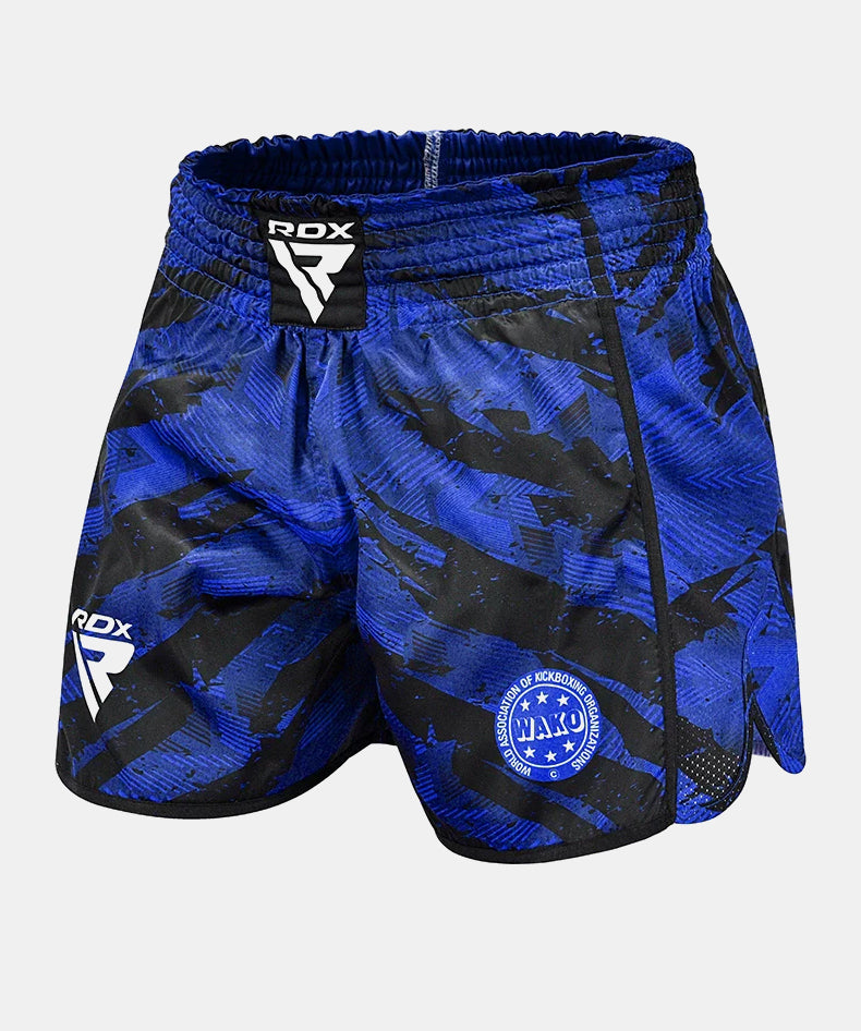 RDX K1 Pantalones Cortos de Kickboxing WAKO Approved - Azul