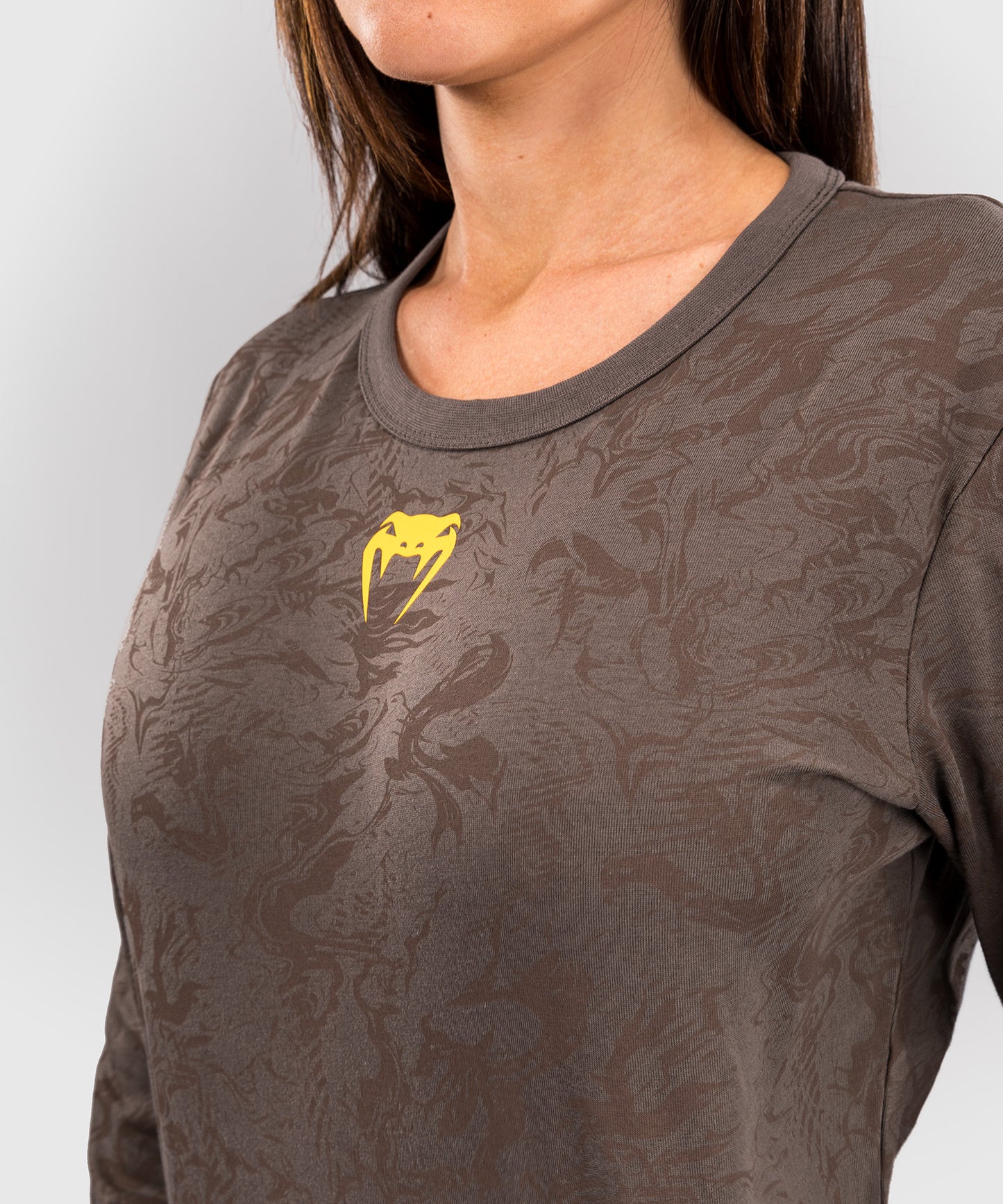 UFC Fusion by Venum Fight Week Women’s Long Sleeve Cotton T-Shirt - Earthen Brown