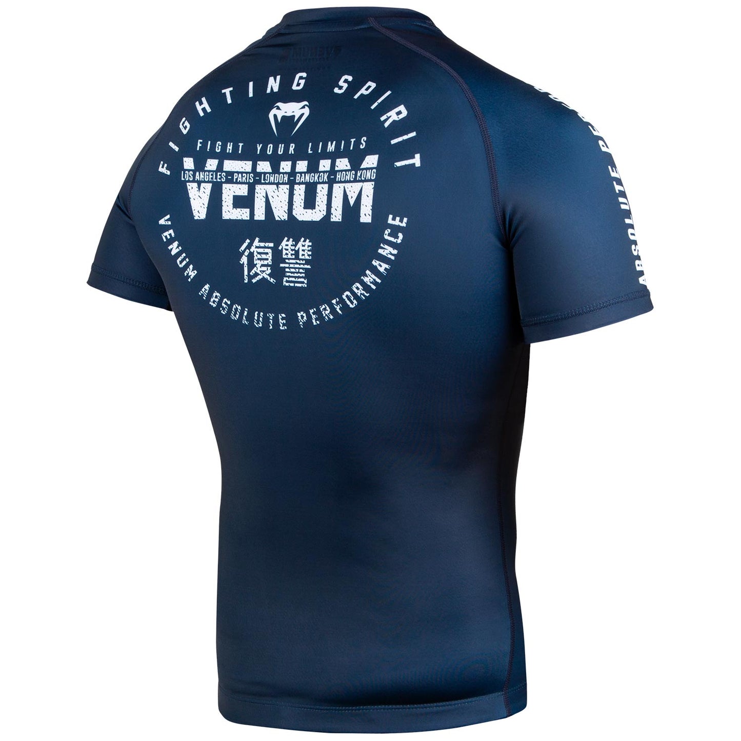 Venum Signature Rashguard - Short Sleeves - Navy Blue/White