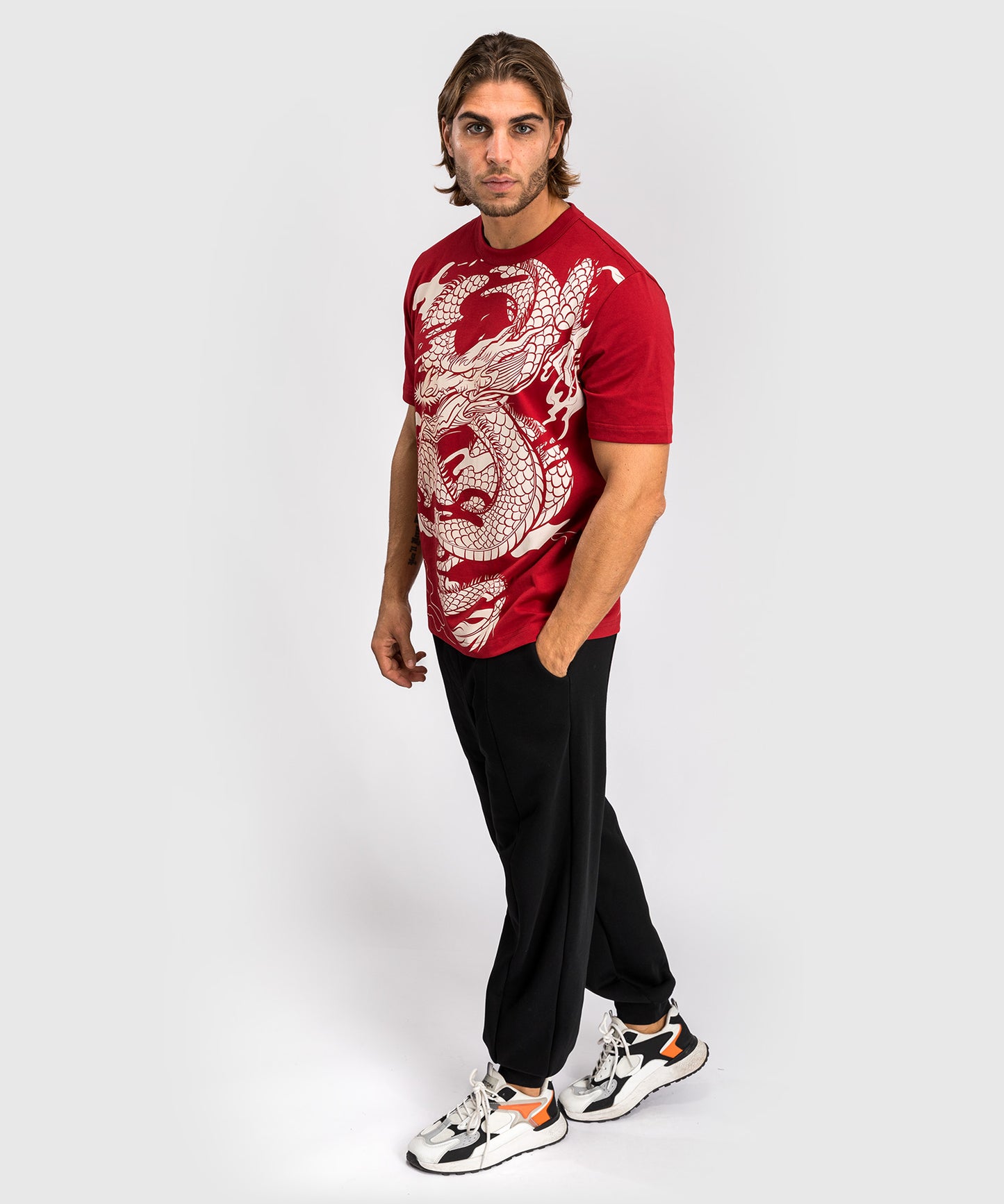 T-shirt Venum Dragon’s Flight - Rouge Cerise/Blanc crème