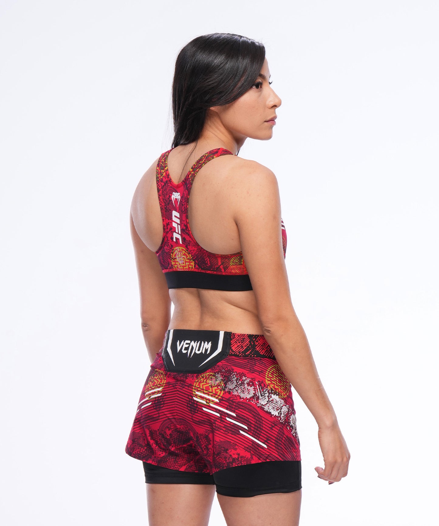 UFC Unrivaled by Venum Zhang Weili Pantalones de Lucha para Mujeres - Rojo