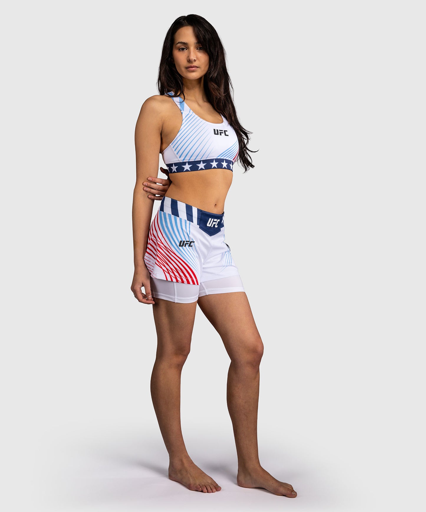 Official UFC Freedom 250 by Venum Authentic Fight Night Fight Shorts für Damen - Weiß