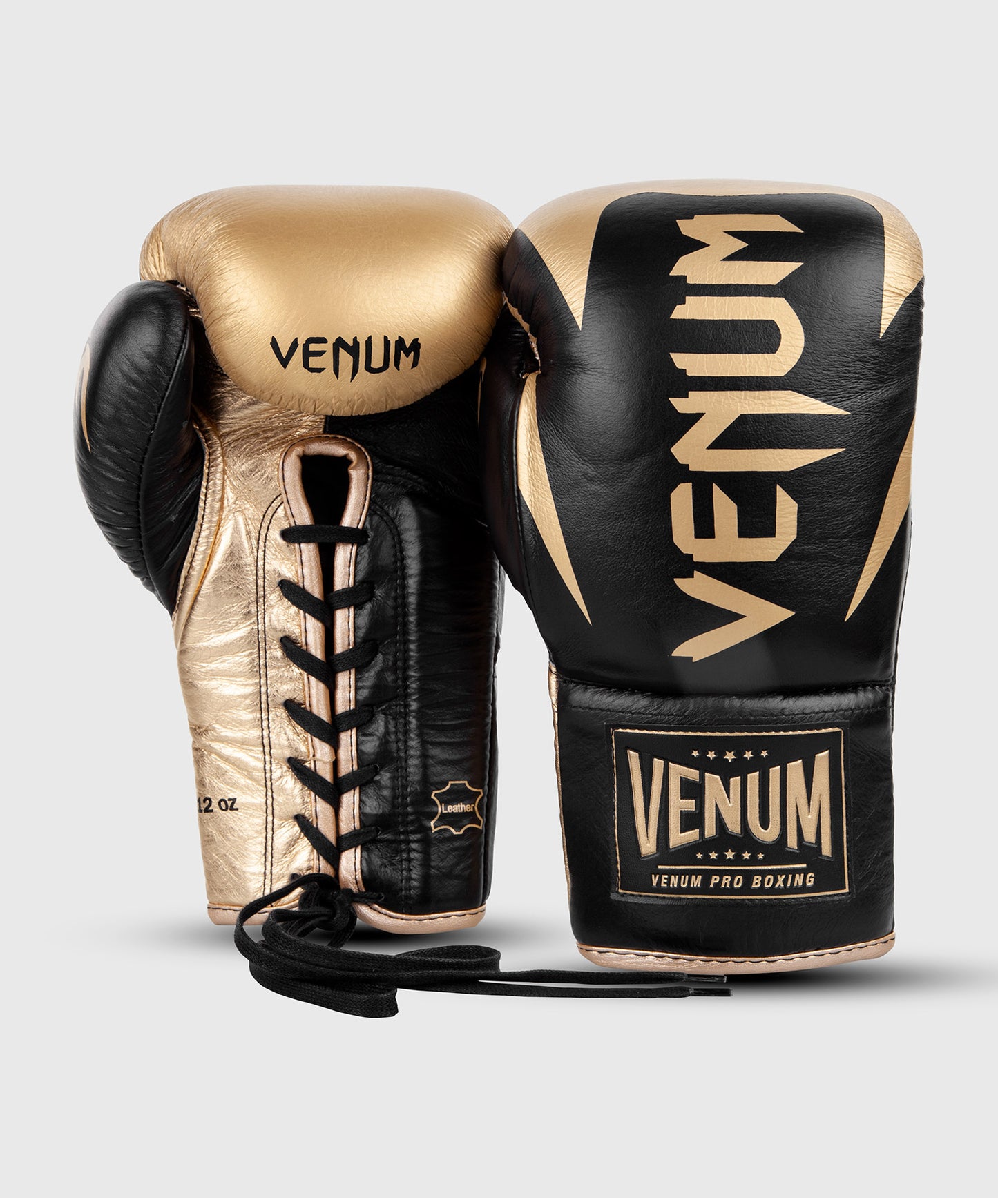 Venum Hammer Pro Boxing Gloves with Laces - Black/Gold