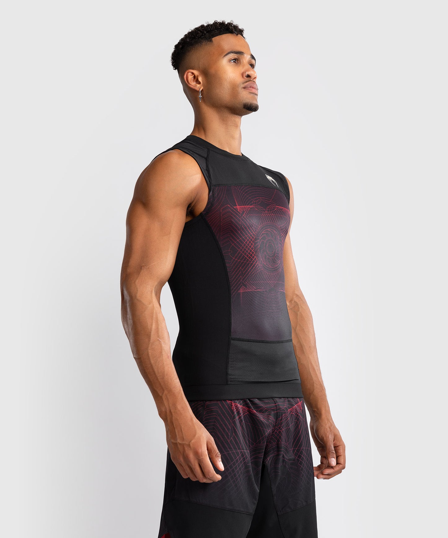 Rashguard sans Manches Venum G-Fit Air pour Hommes - Noir Profond/Rouge Feu