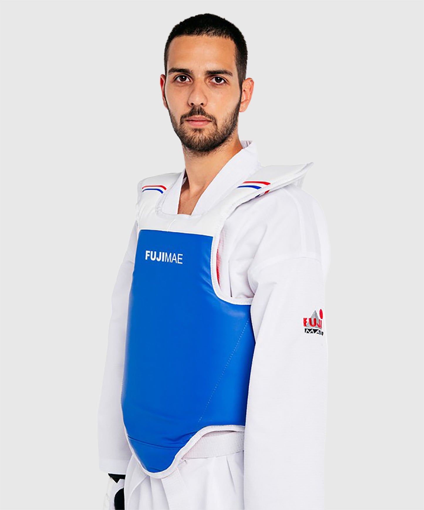 Plastron de taekwondo réversible Compétition WT Fujimae - Bleu/Rouge