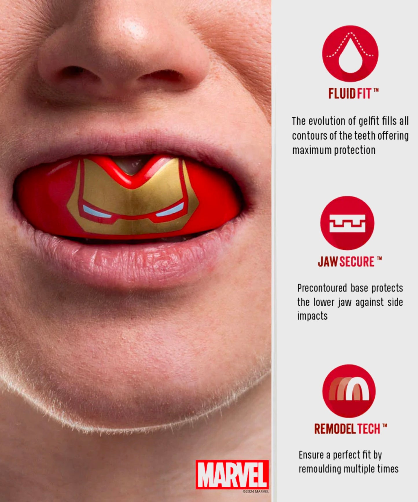 Safejawz Marvel Zahnschutz – Iron-Man – Rot