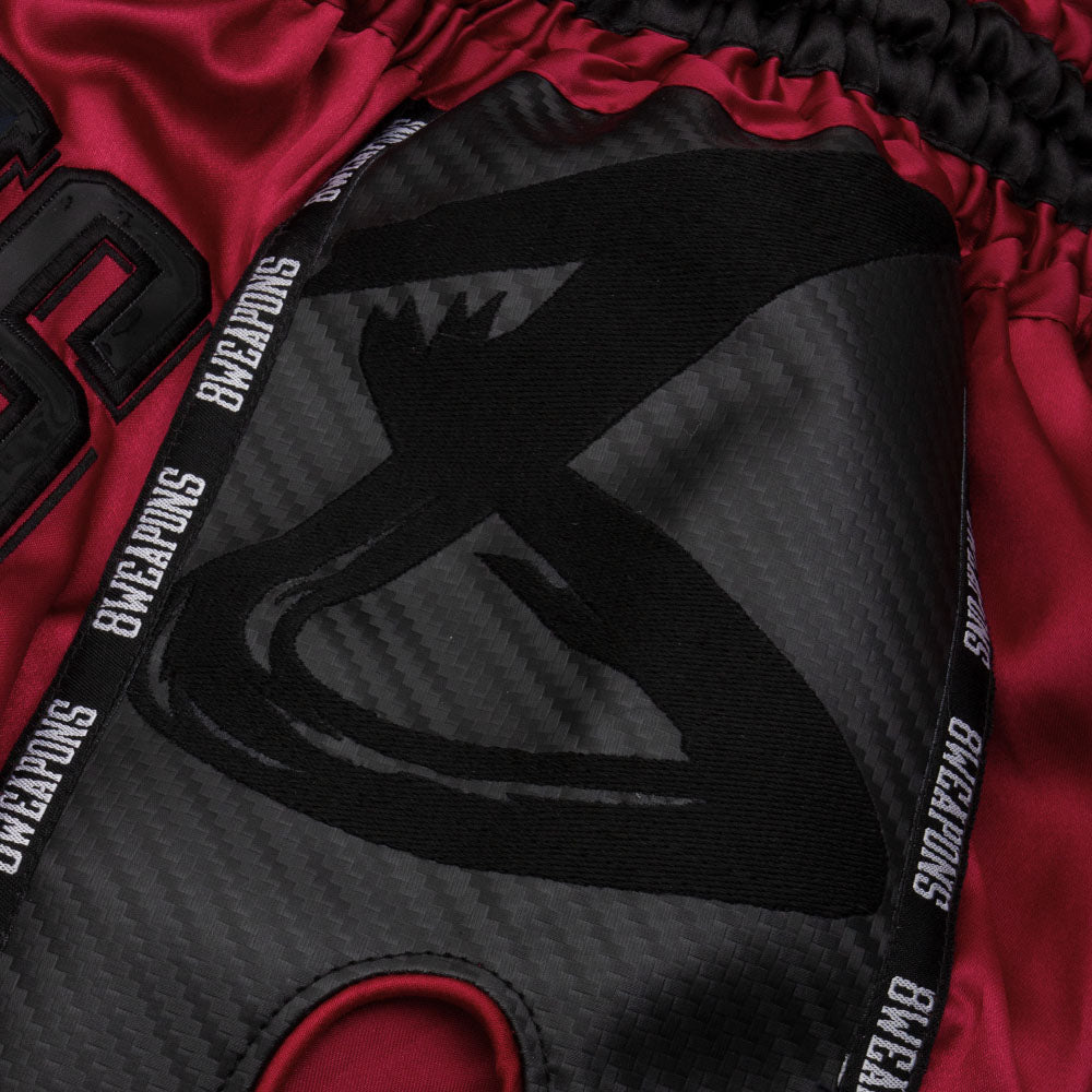 Short de Muay Thai Carbon - Rouge