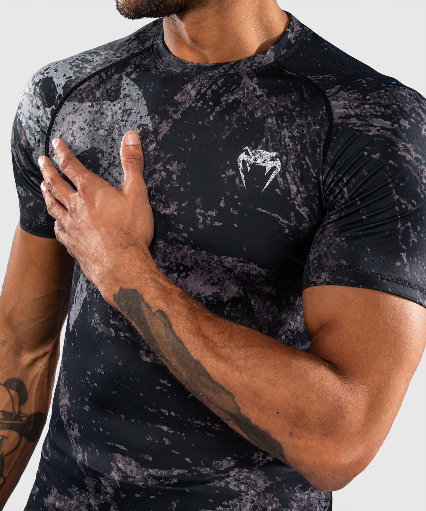Venum Rage & Workout Short Sleeve Rashguard - Black/Grey