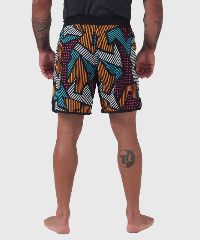 Kingz Patchwork Fightshorts - Schwarz/Orange/Blau