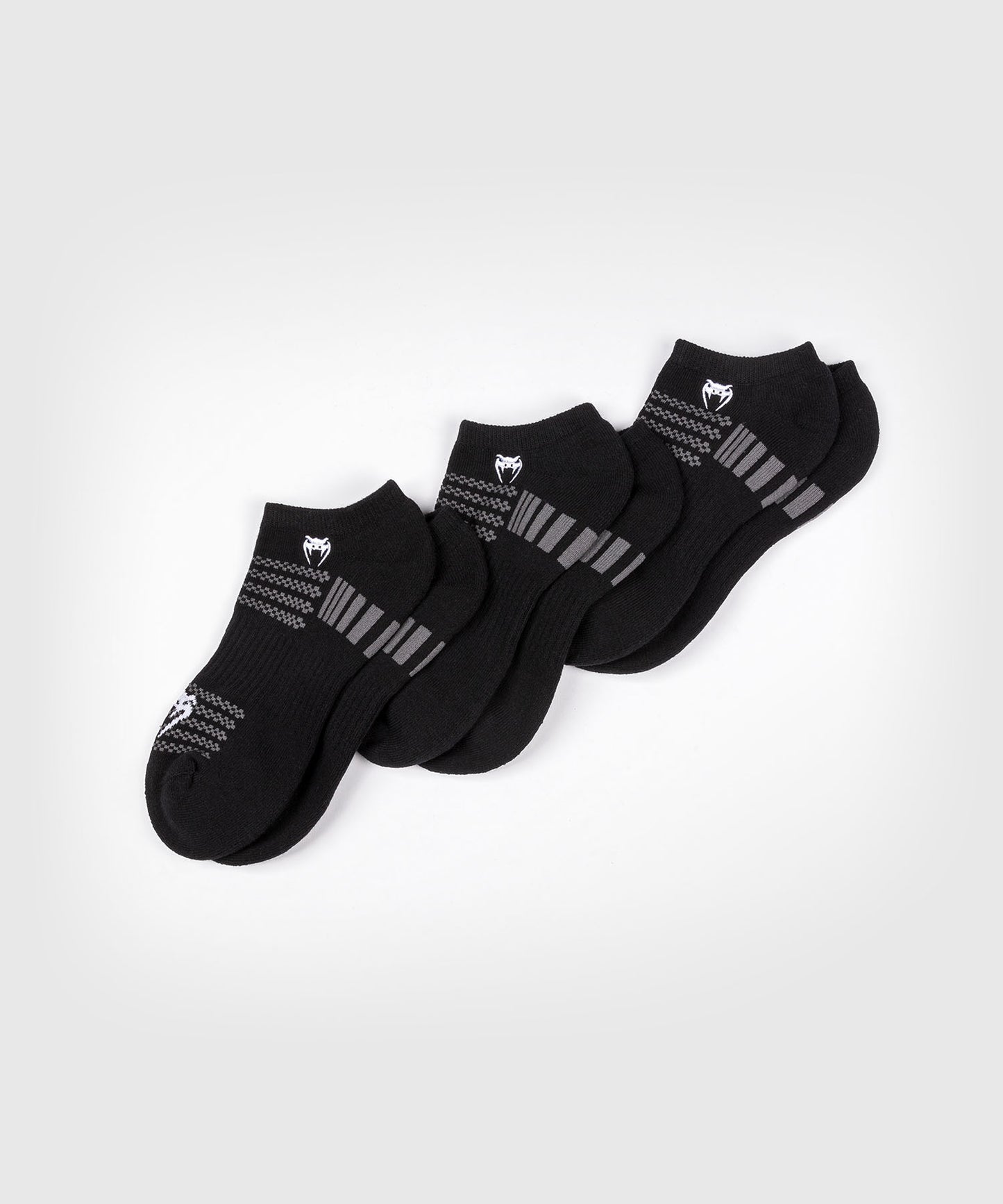 Venum Vector No-Show Socks 3 Pack - Black/Grey