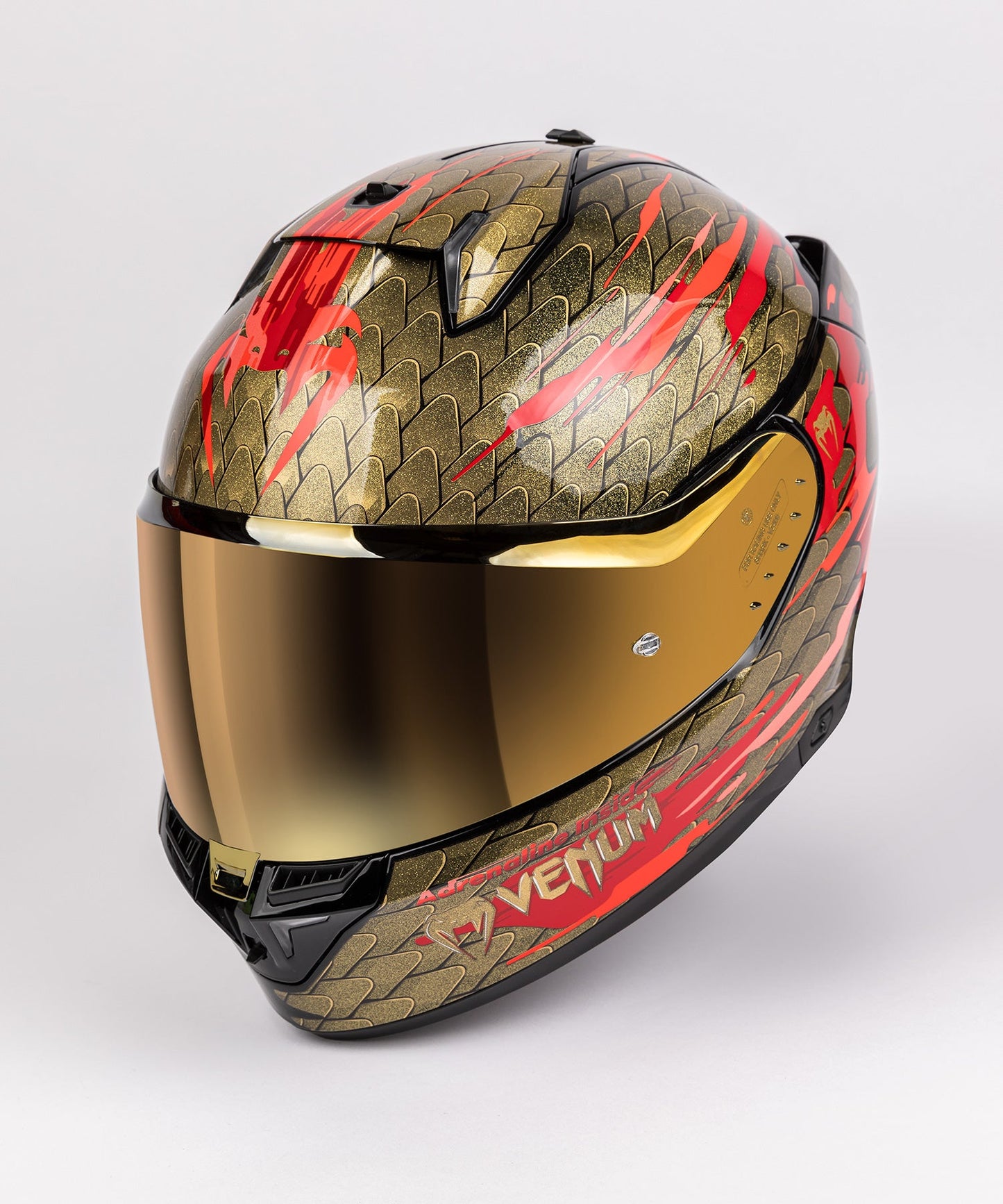 Venum x Shark SKWAL i3 Motorcycle Helmet - Red/Gold