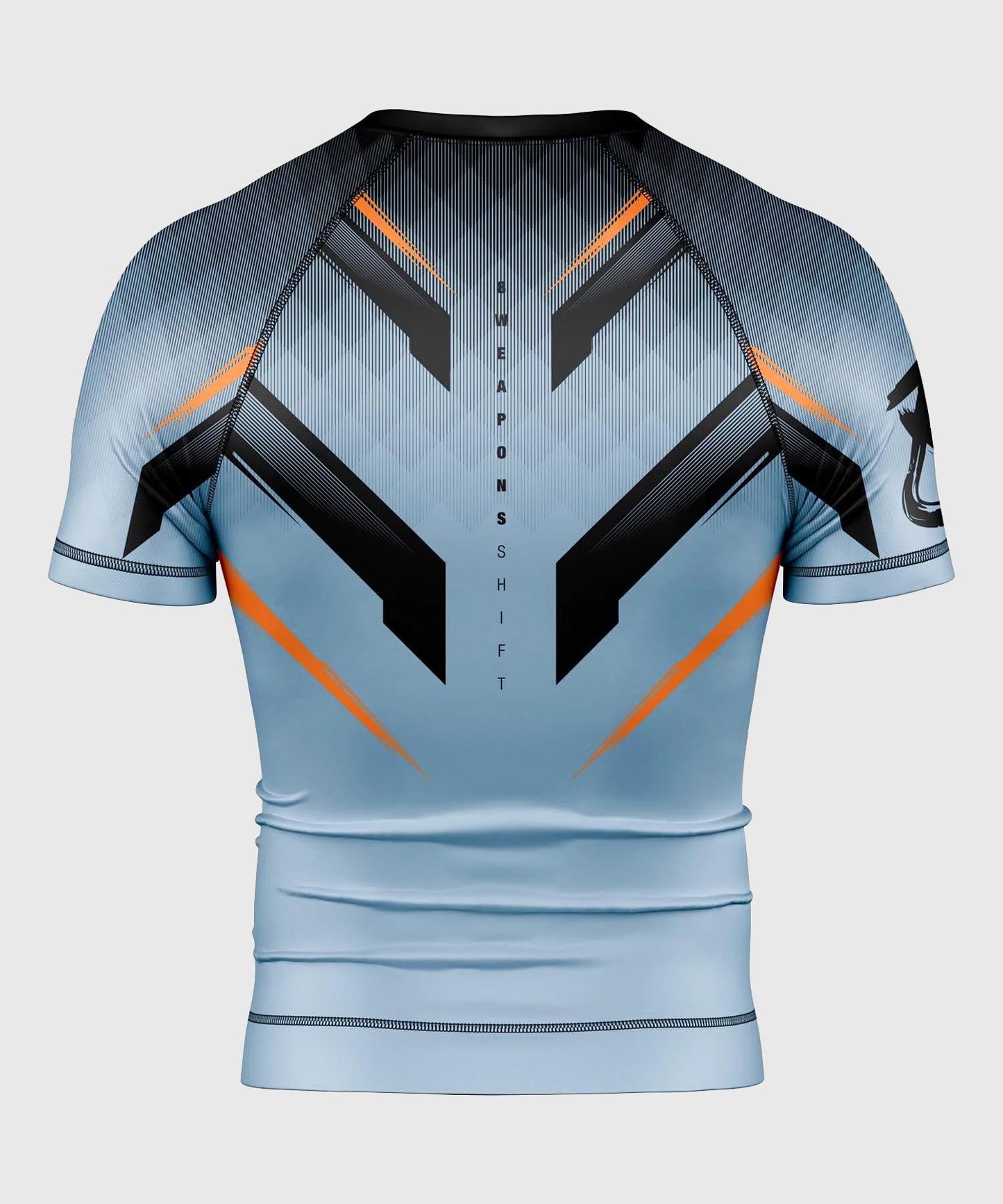8 Weapons Shift Kurzarm-Rashguard - Blau/Schwarz/Orange