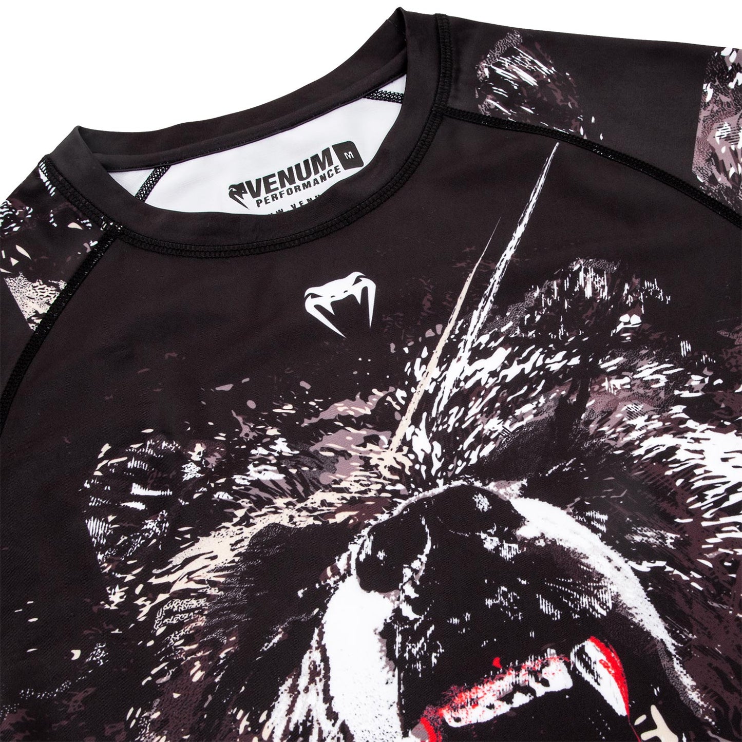 Rashguard Venum Grizzli - Manches Courtes - Noir/Blanc