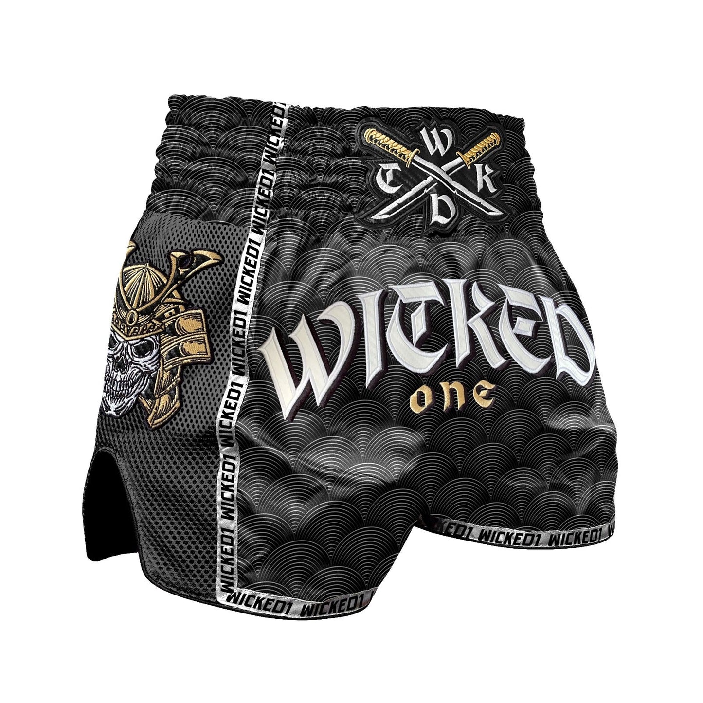 Short de Muay Thai Wicked One Samurai - Gris