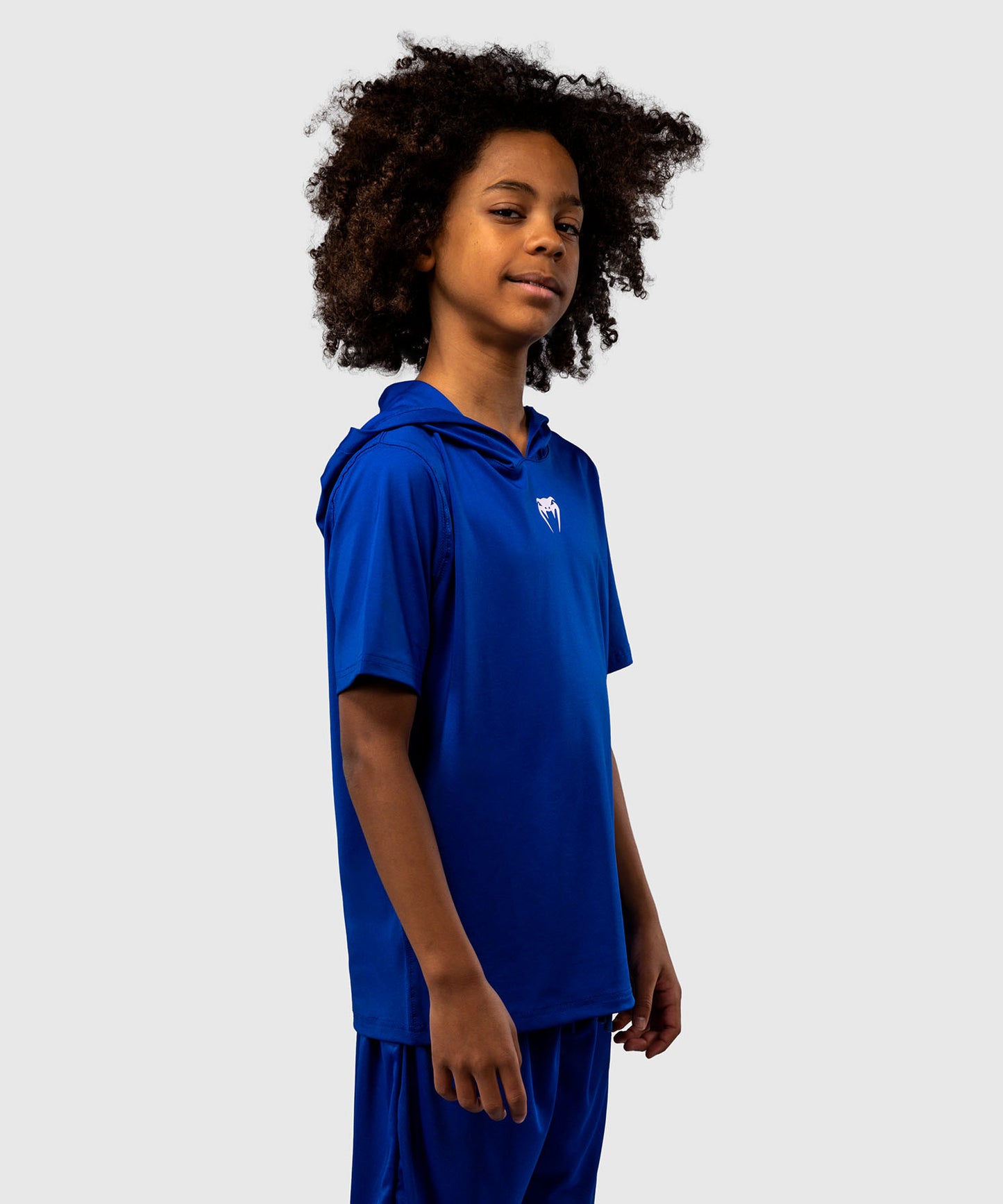 Venum Elite Kurzarm Dry-Tech Kapuzenpullover für Kinder - Königsblau