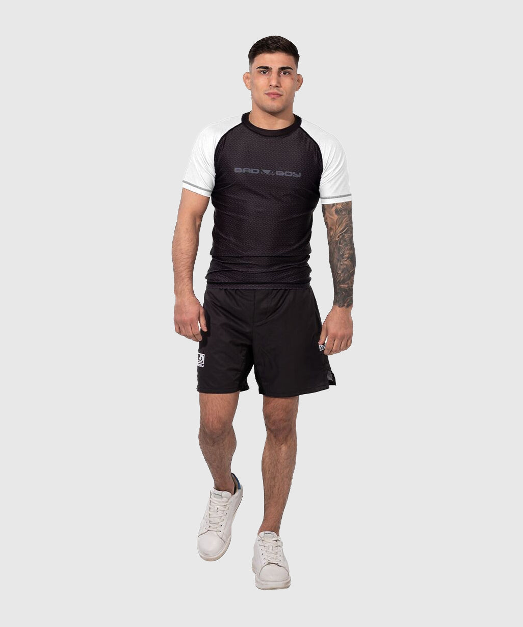 Bad Boy No-Gi Kurzarm-Rashguard - Schwarz/Weiß