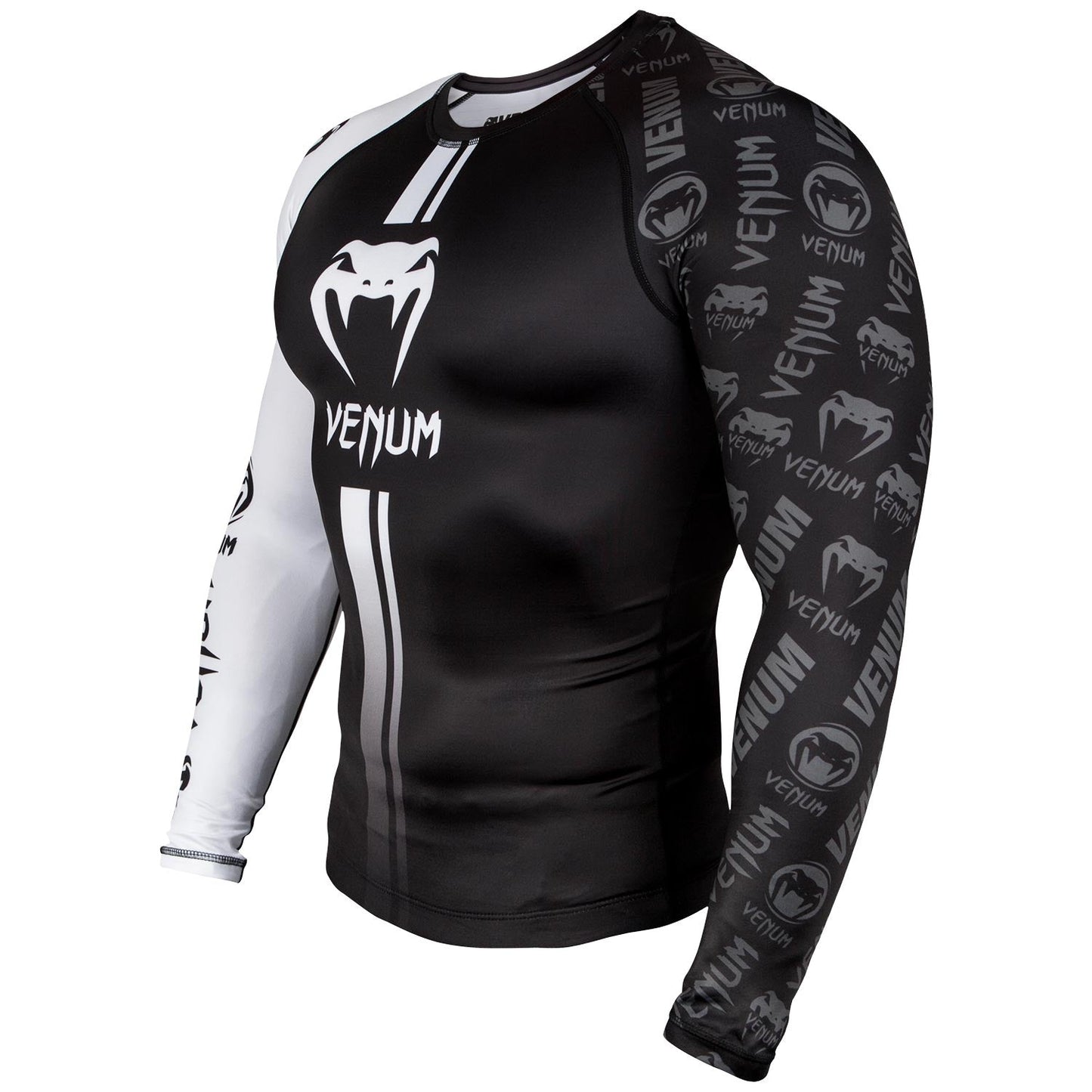 Venum Logos Rashguard - Long Sleeve - Black/White