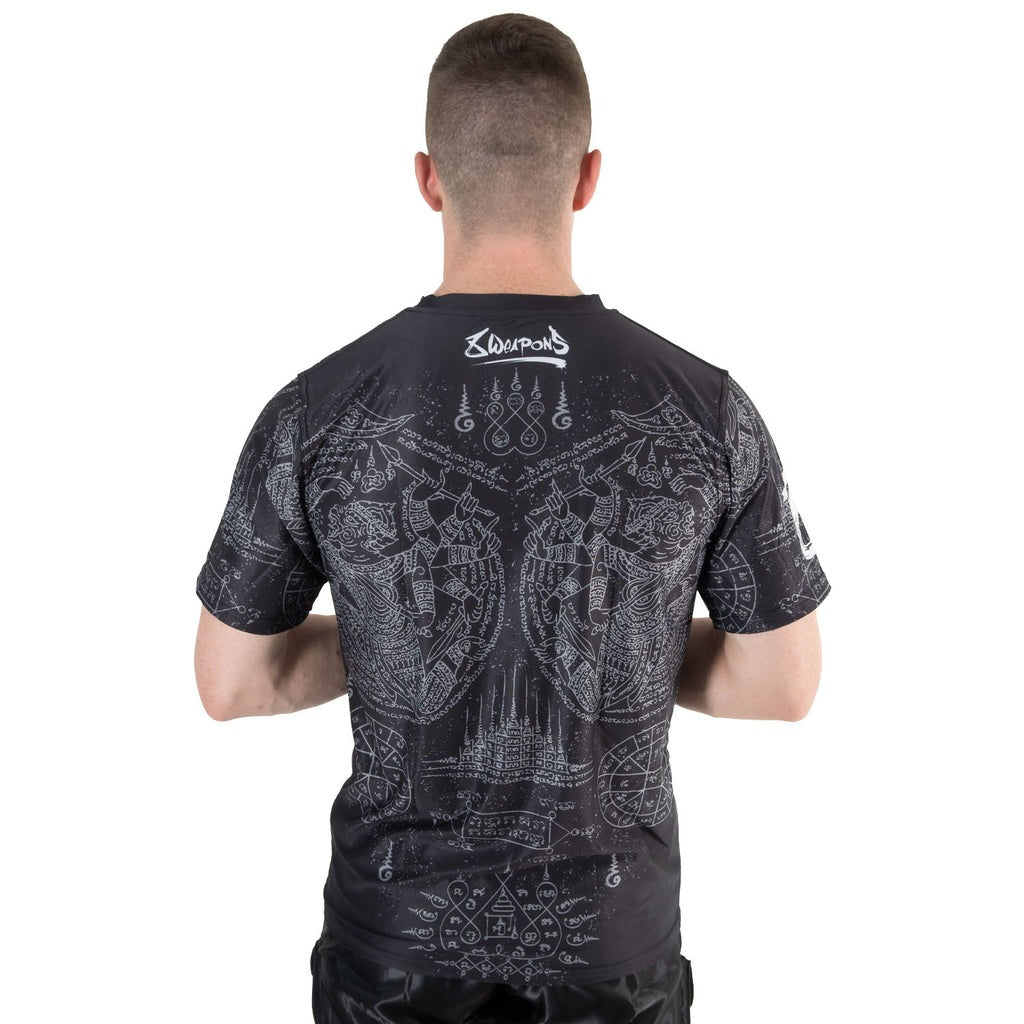 T-shirt 8 Weapons Functional Hanuman Yant - Noir/Gris