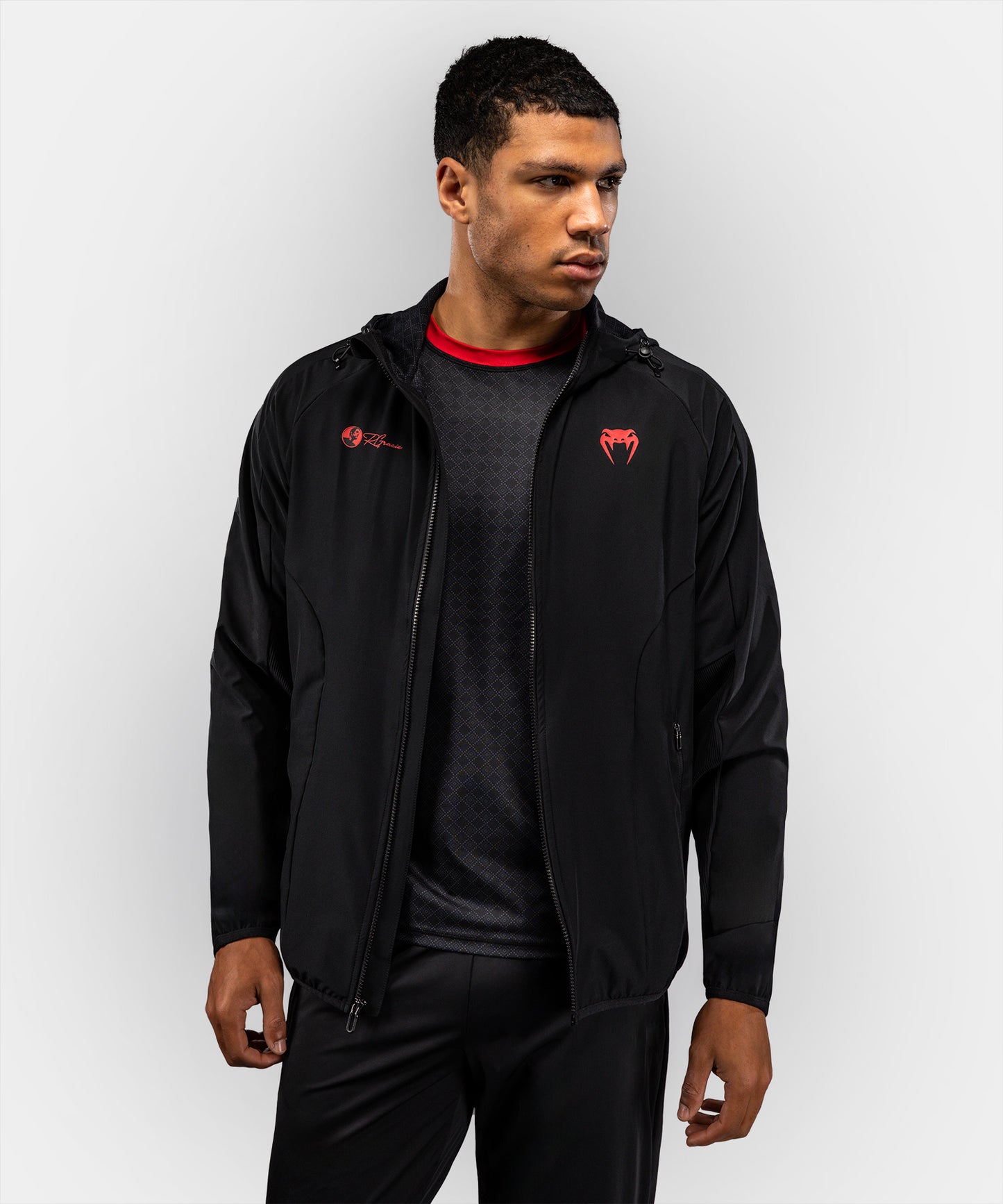 Venum x Roger Gracie Signature Jacke mit Reißverschluss - Schwarz/Rot