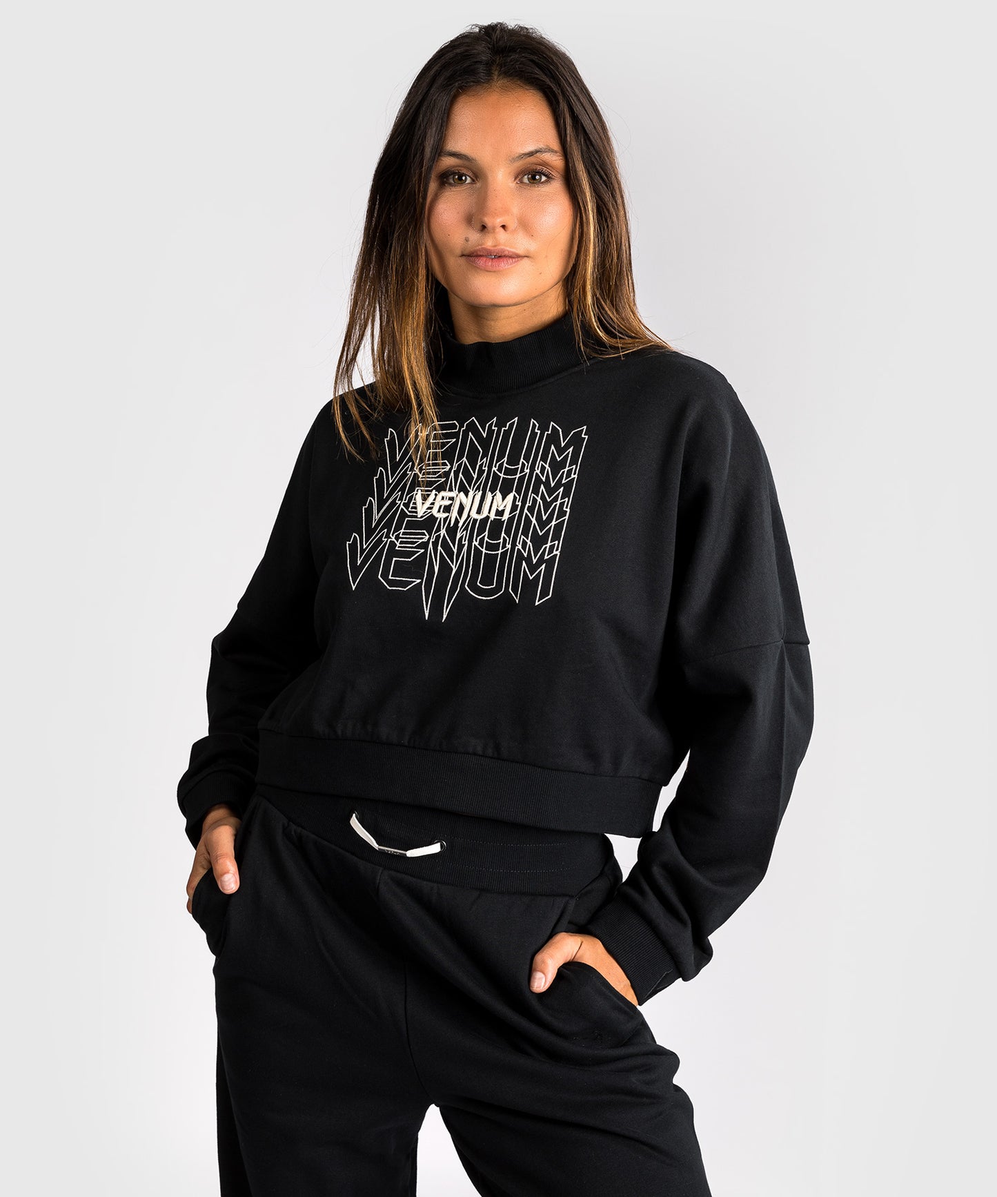Venum Pulse Felpa Cropped da Donna - Nero/Bianco