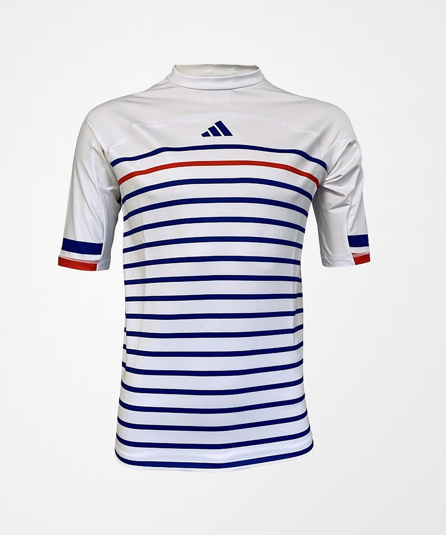 Adidas Kurzarm-Rashguard - Blau/Weiß/Rot