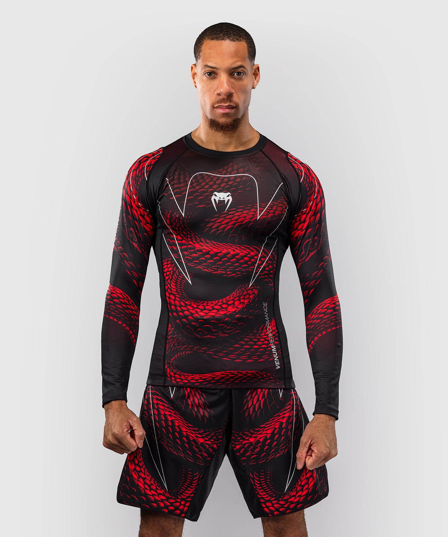 Venum Matupa Langarm Rashguard - Schwarz/Rot/Silber