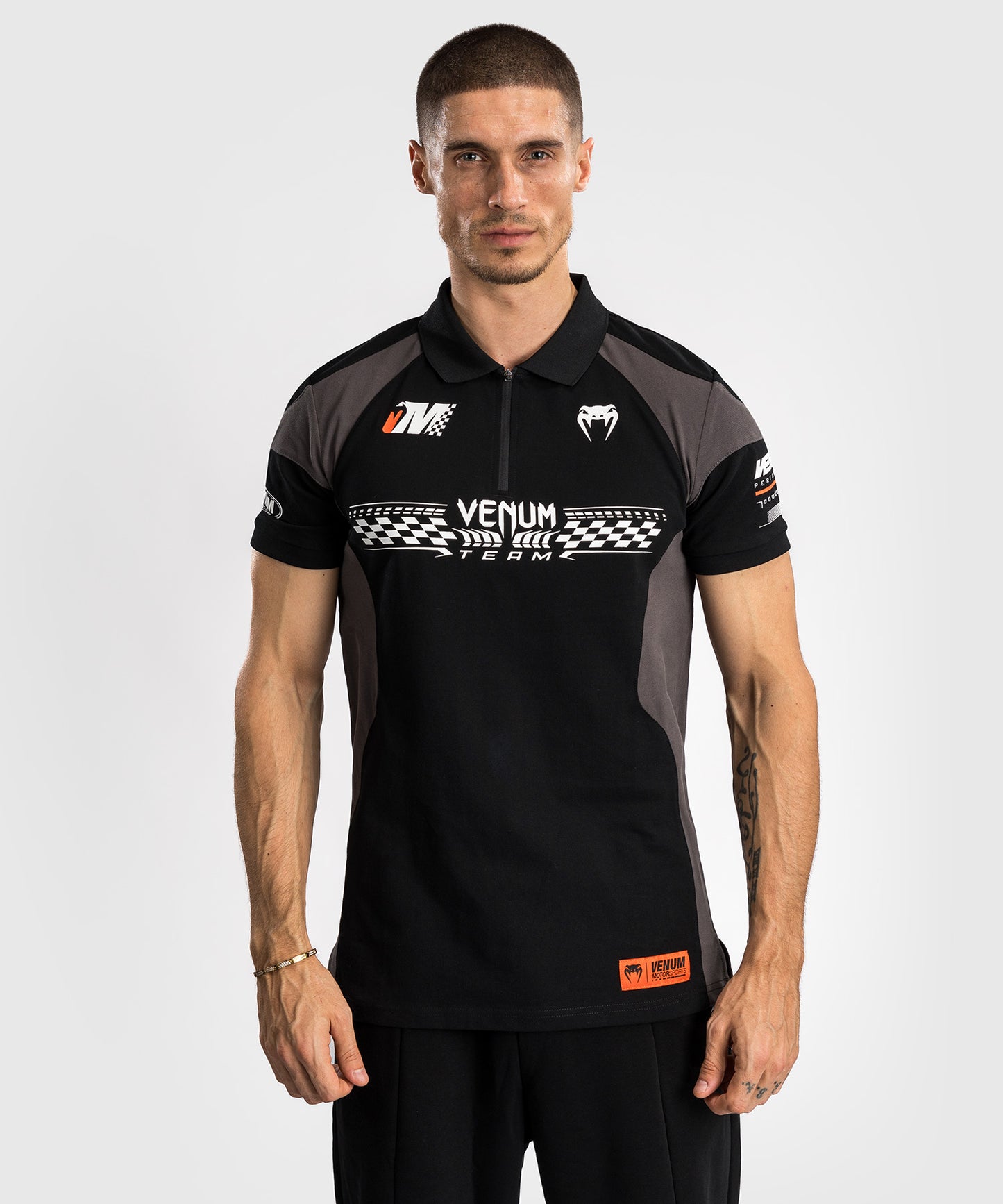 Venum Motorsport Baumwoll-Polo - Tiefschwarz