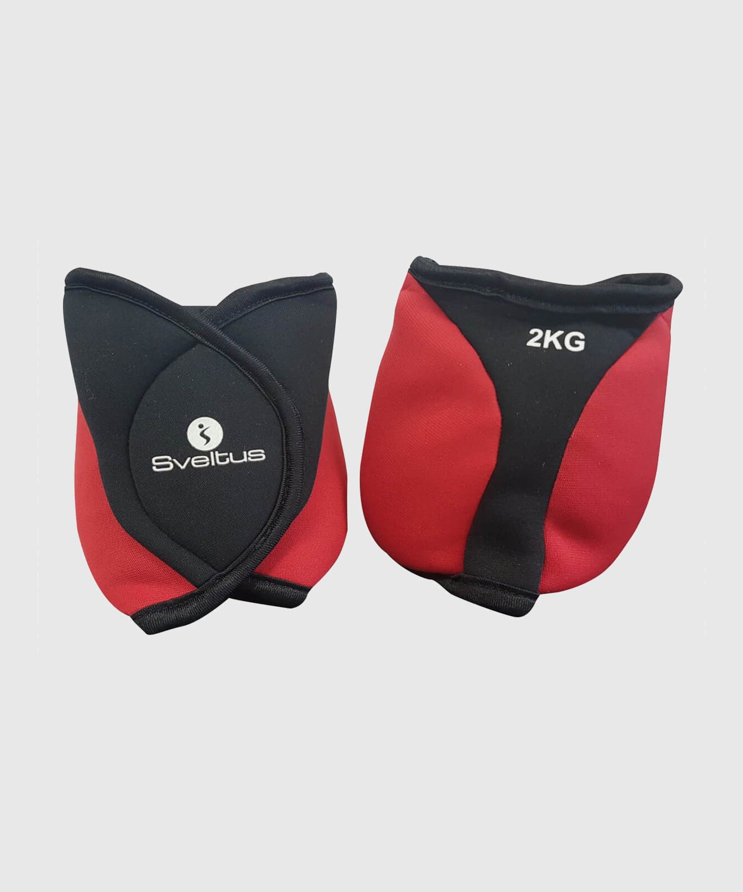 Bracelet de Chevilles Lestés Sveltus - 2 kg - Lot de 2 - Rouge/Noir