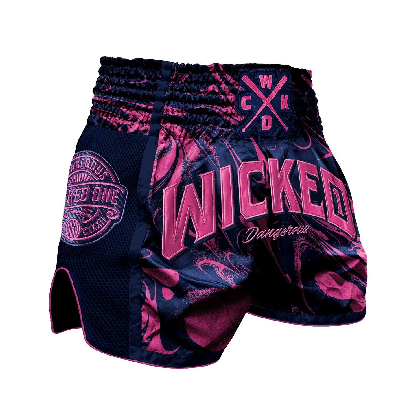 Short de Muay Thai Wicked One Dangerous - Marine/Rose