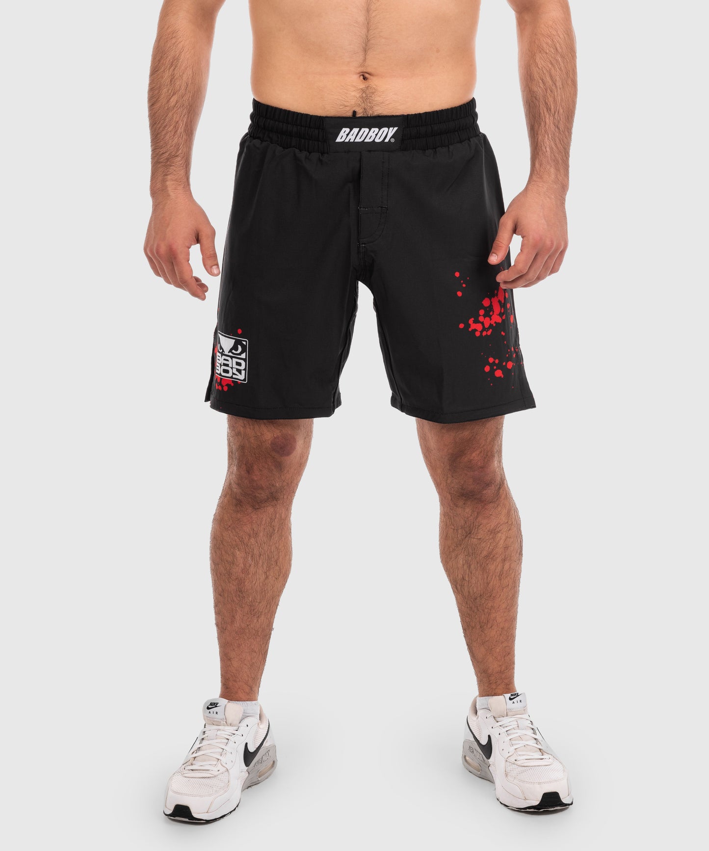 Bad Boy Splatter Fightshorts - Negro/Rojo