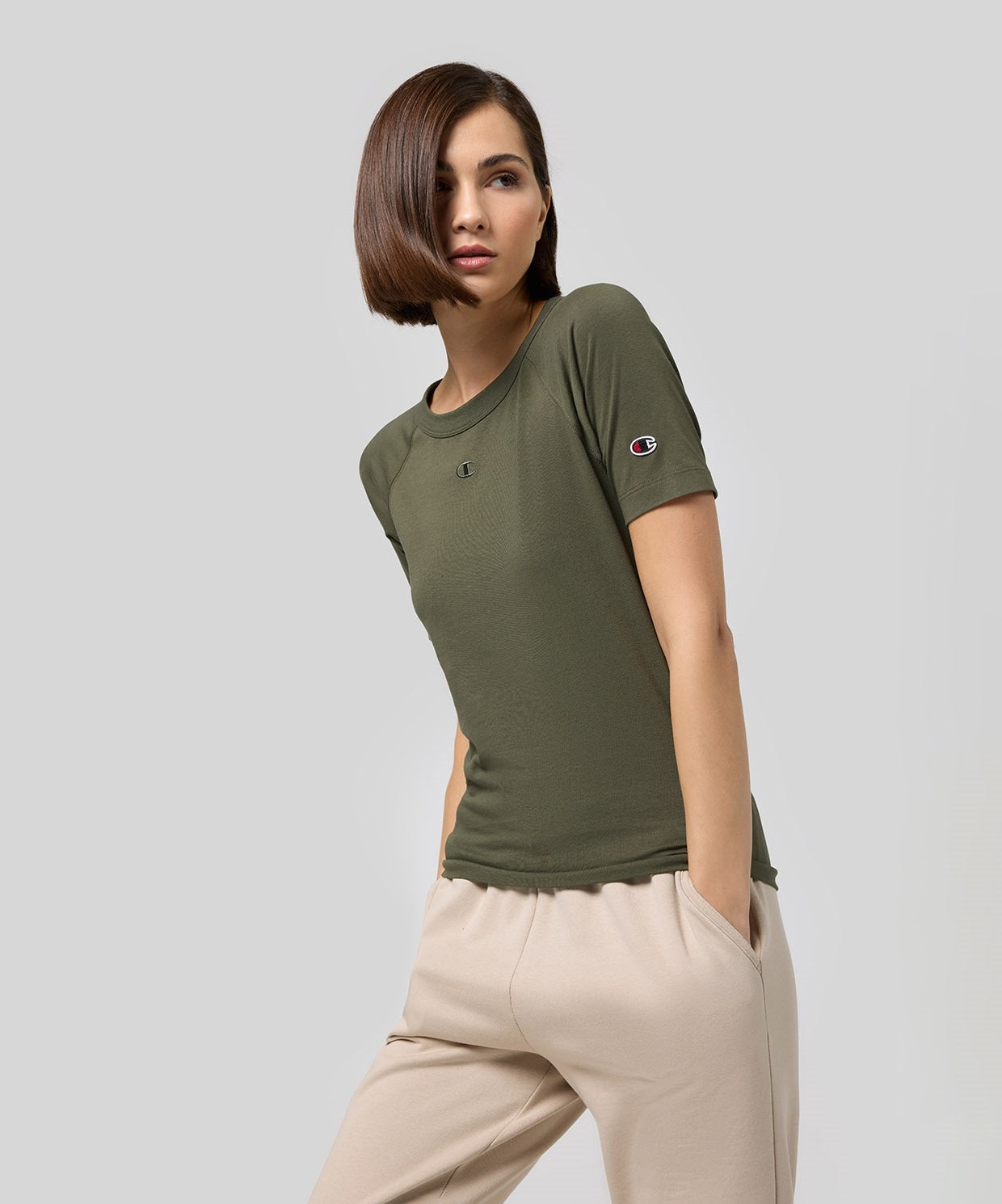 Champion T-Shirt Girocollo Donna – Khaki