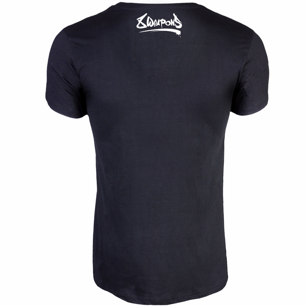 T-shirt 8 Weapons Sak Yant Tigers Muay Thai - Noir