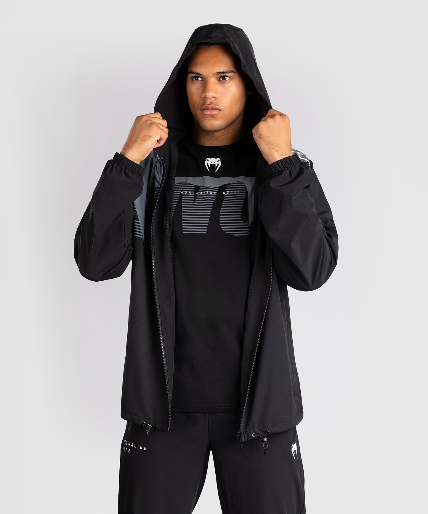 Veste de Survêtement Venum Adrenaline – Noir/Gris Argenté