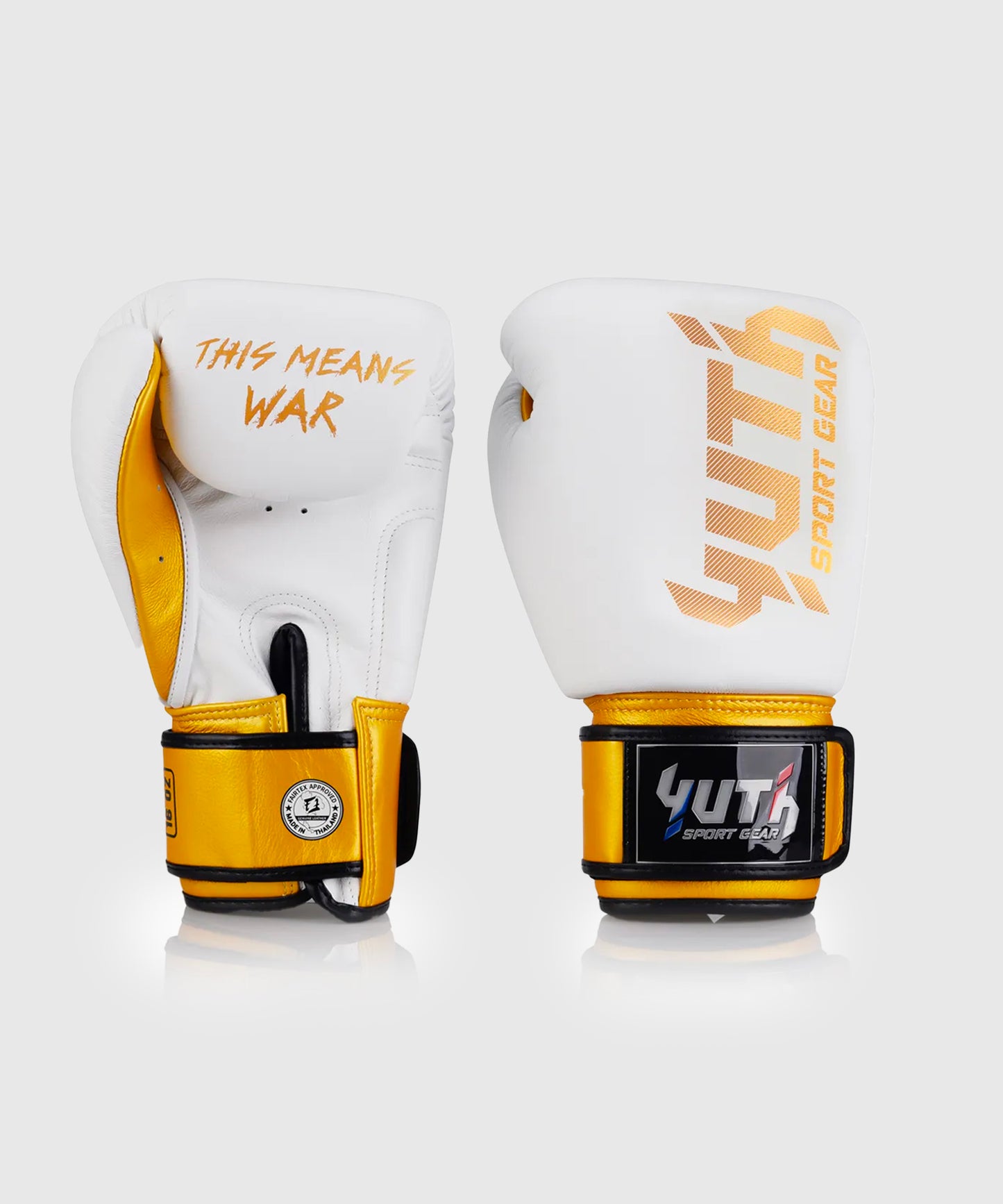 Gants de Boxe Yuth Gold Line - Blanc/Or
