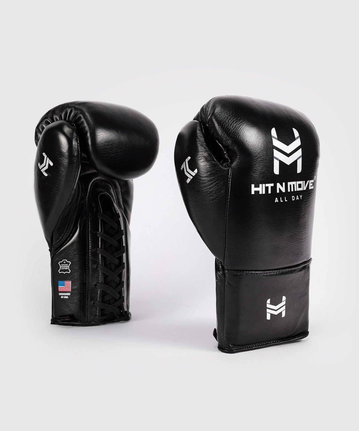Hit N Move Schnürsenkel All Day Pro Balance Boxhandschuhe - Schwarz