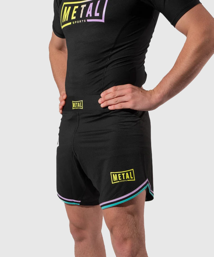 Metal Boxe Post Cutting Treats Fight Shorts - Black