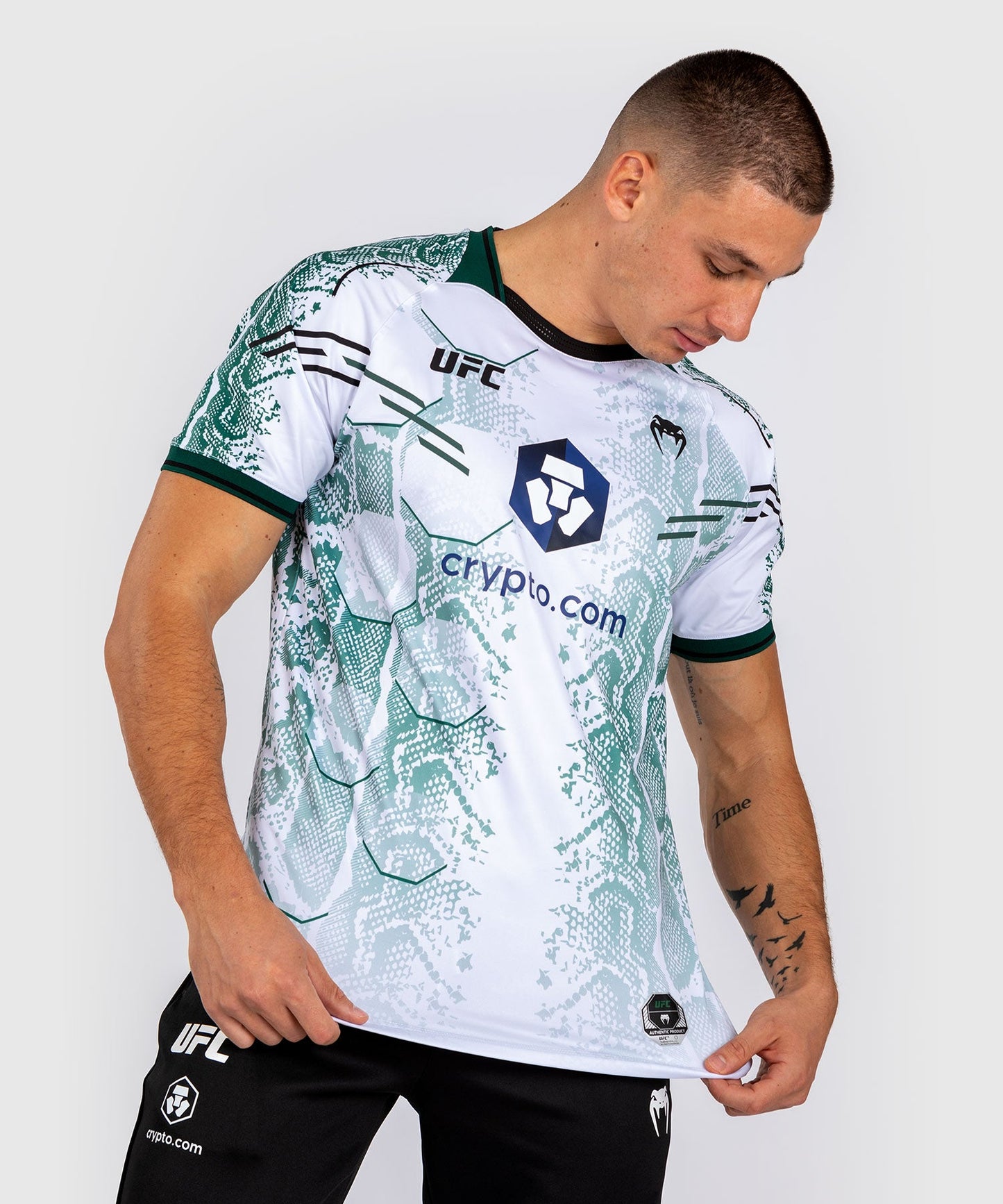Technical T-shirt for Men UFC Adrenaline by Venum Authentic Fight Night - Emerald Edition - White/Green
