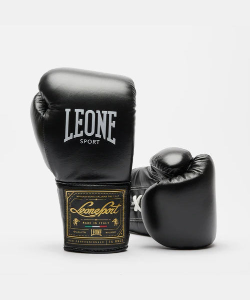 Gants de Boxe Leone Orlando Classico Lacets - Noir
