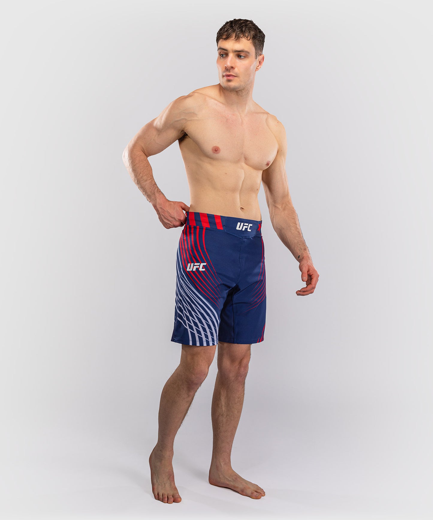 Men's Official UFC Freedom 250 by Venum Blue Authentic Fight Night Long Fit Fight Short
