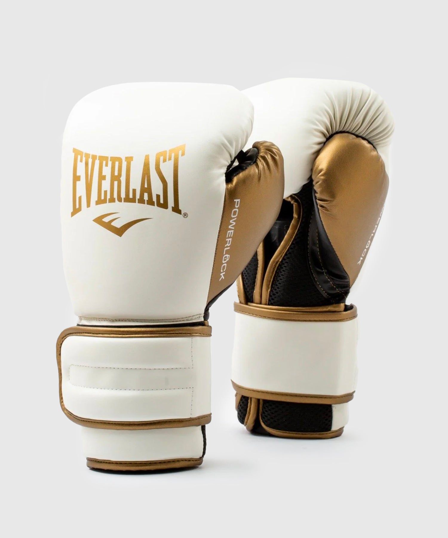 Everlast Powerlock 2R Boxing Gloves – White/Gold – Dragon Bleu