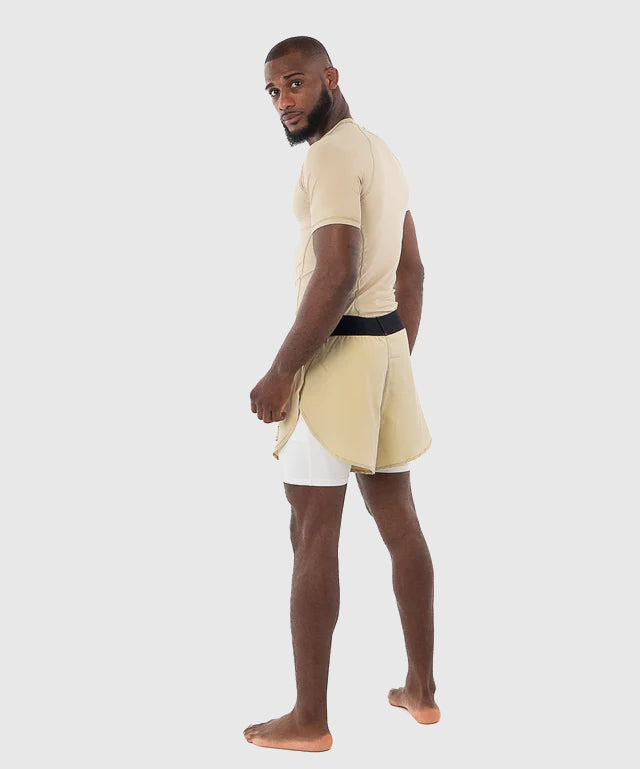 Metal Boxe 2 En 1 Metal Fight Shorts - Beige