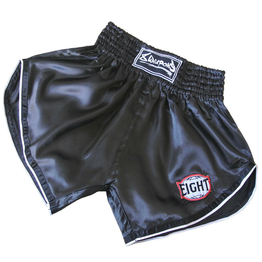 Short de Muay Thai 8 Weapons Retrofight - Noir/Blanc