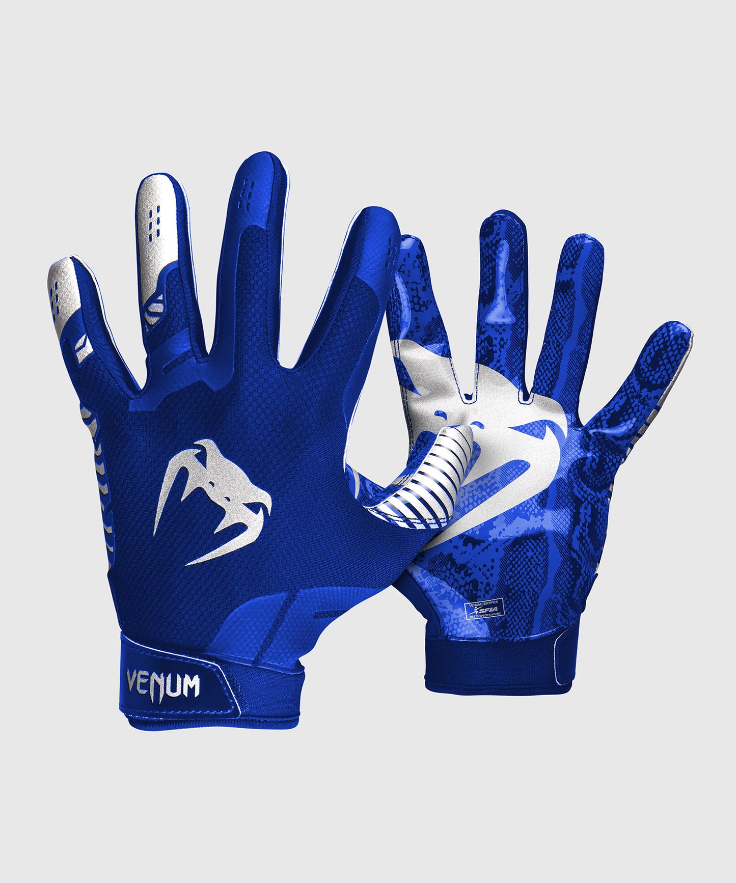 Venum Elite Football Gloves - Royal Blue/Silver
