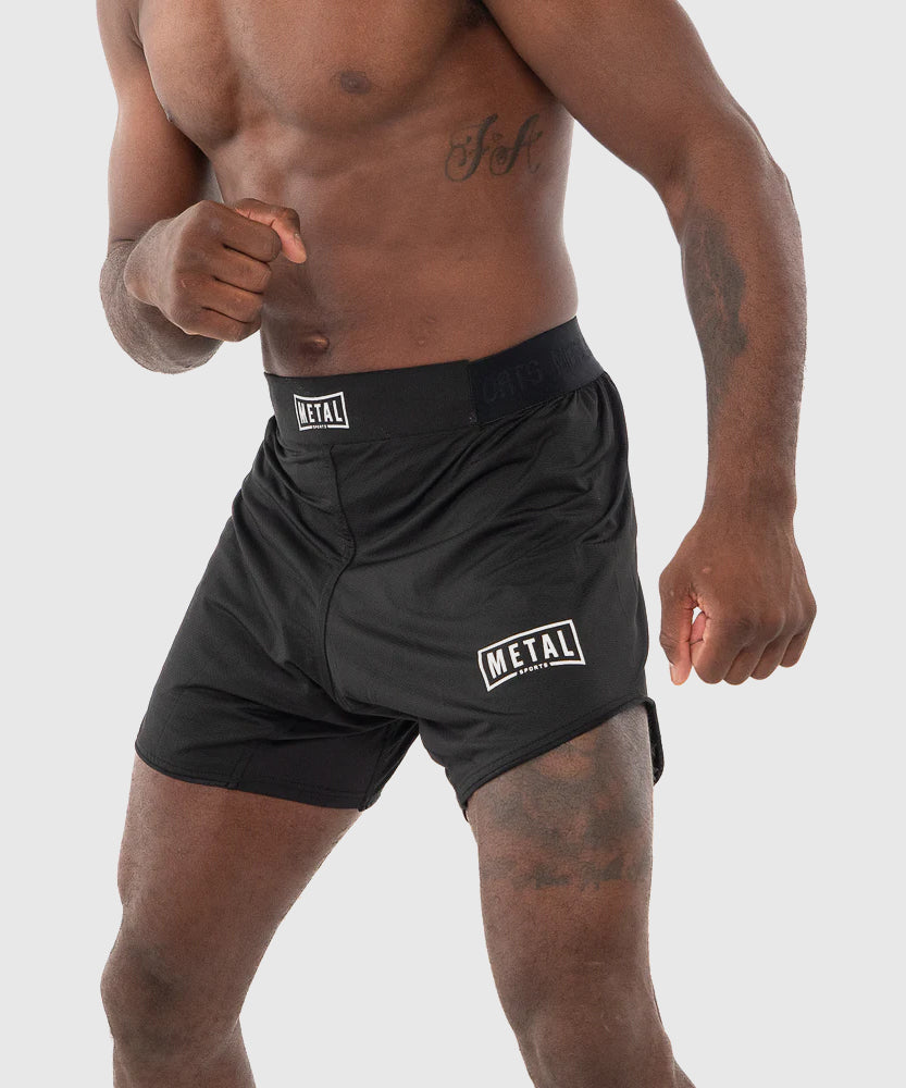 Metal Boxe Fight Shorts - Black